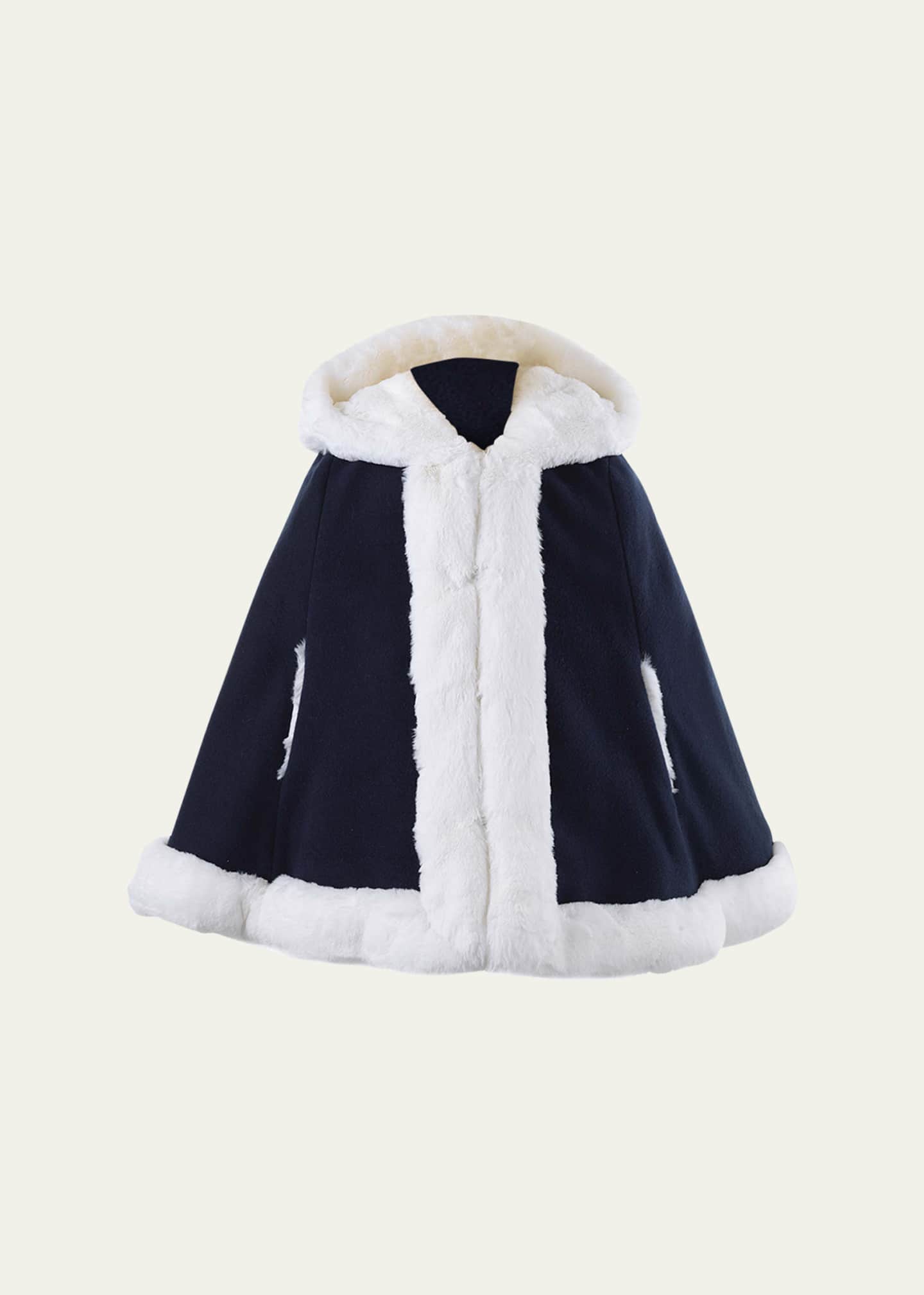 Rachel Riley Girl's Cape W/ Faux Fur Trim, Size 2-10 Image 1 of 2