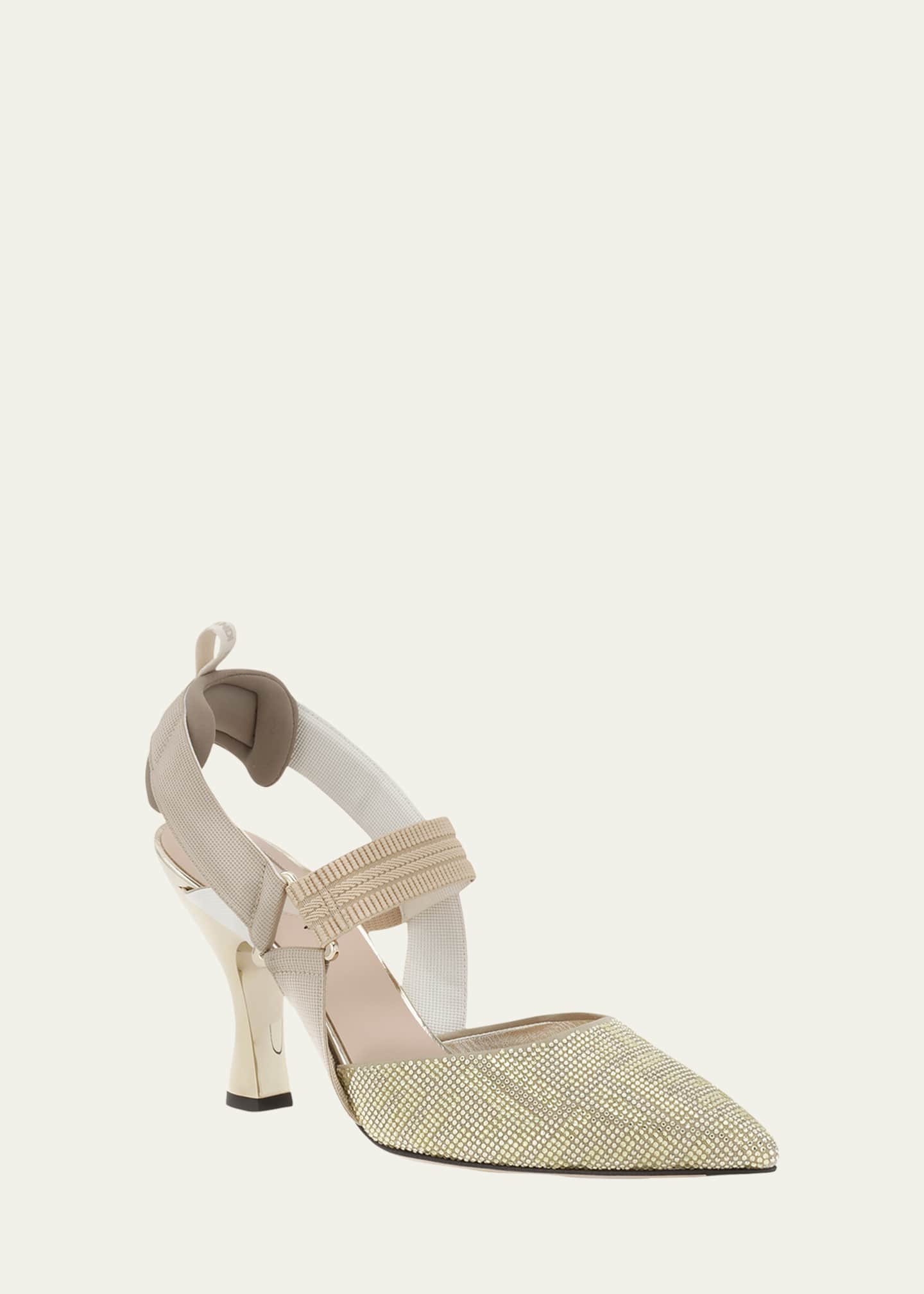Fendi Colibri Crystal FF Sporty Slingback Pumps Image 2 of 2