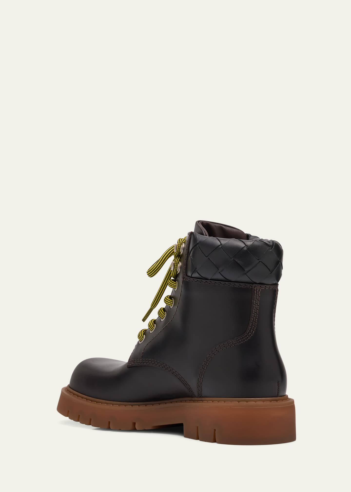 Bottega Veneta Haddock Calfskin Intrecciato Combat Booties Image 3 of 4