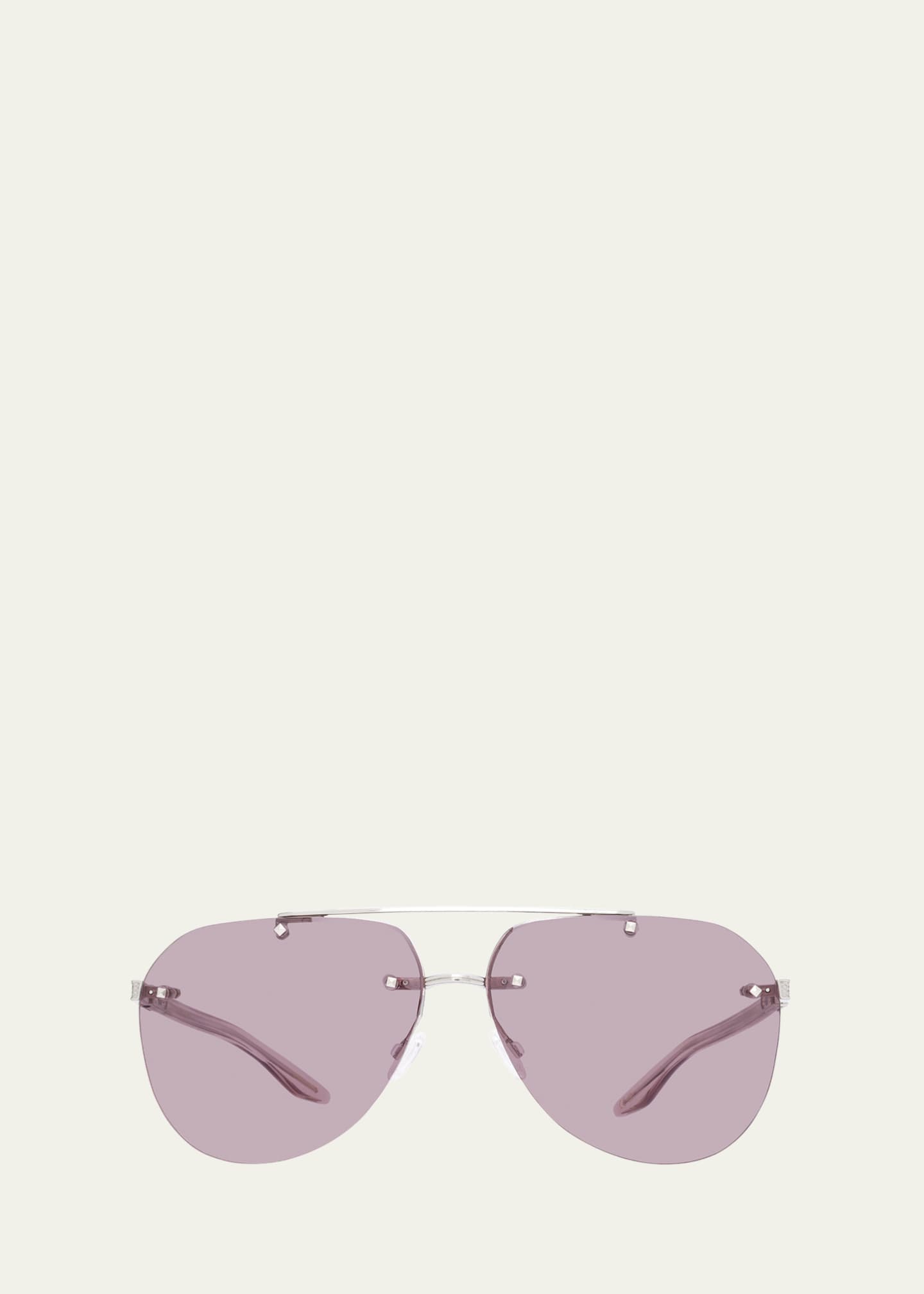 Barton Perreira Jean Pink Zyl & Metal Aviator Sunglasses Image 1 of 3
