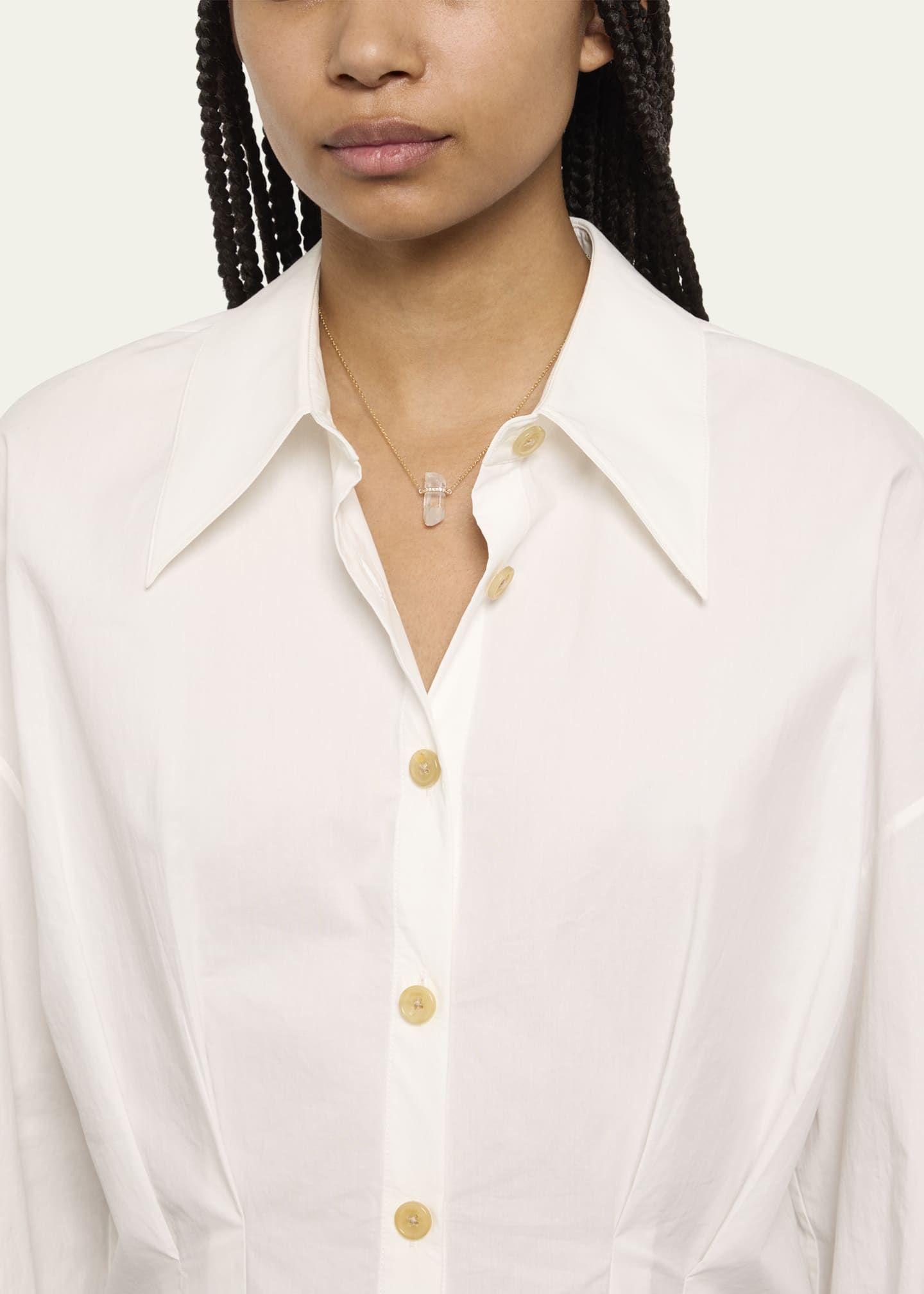 JIA JIA 14k Yellow Gold Crystal Quartz and Diamond Bar Necklace Image 2 of 4