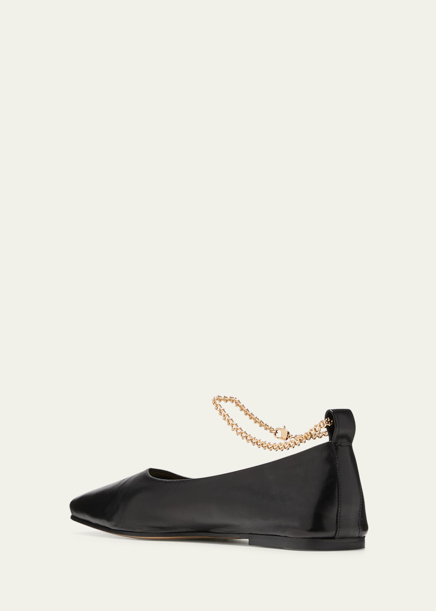 Maria Luca Augusta Ankle-Chain Leather Ballerina Flats Image 2 of 3