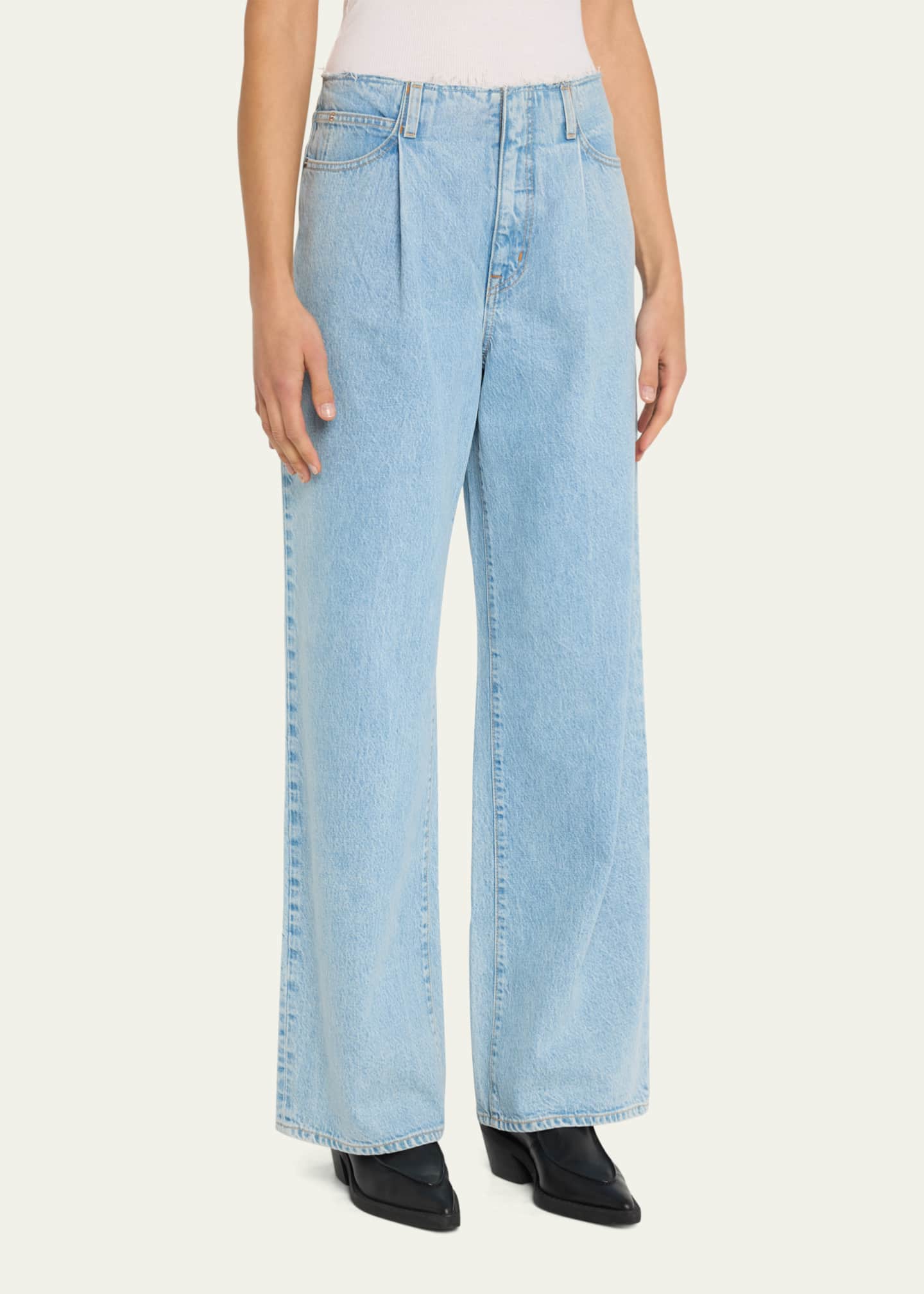 SLVRLAKE Kennedy High Rise Wide Pleated Jeans - Bergdorf Goodman