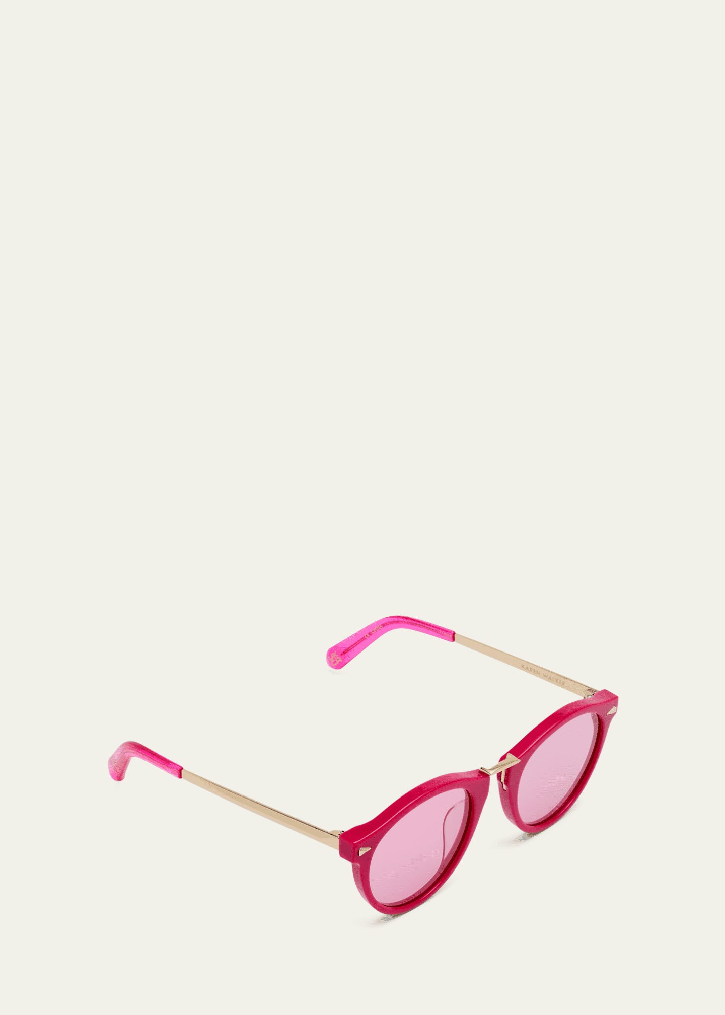 Karen Walker High Bridge Metal & Acetate Round Sunglasses Image 3 of 5