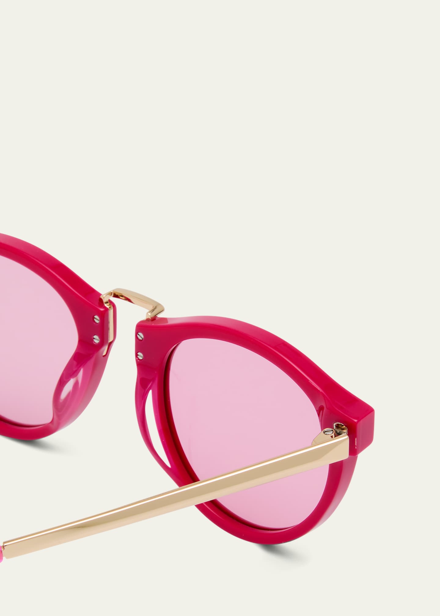 Karen Walker High Bridge Metal & Acetate Round Sunglasses Image 5 of 5