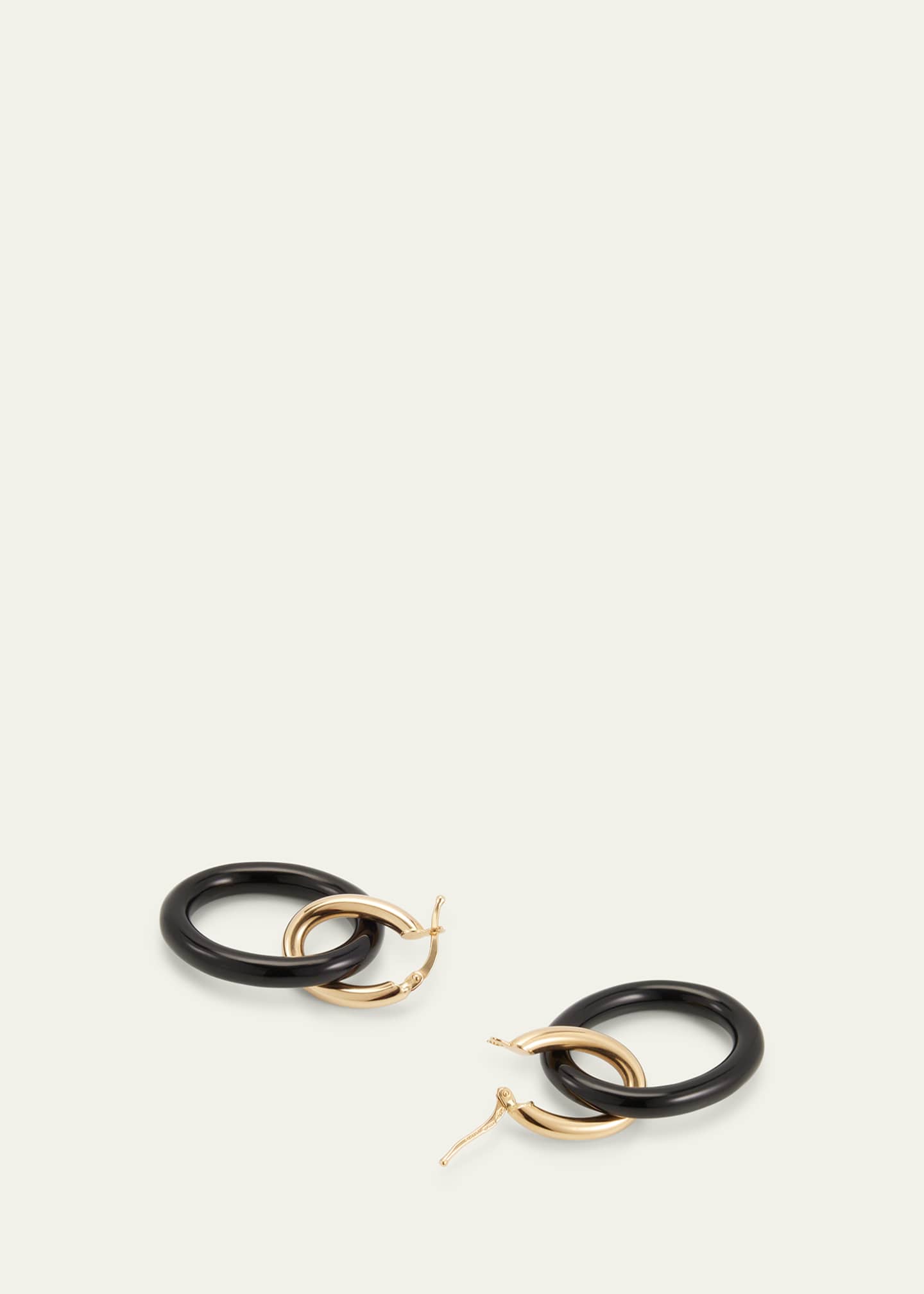 FARAONE MENNELLA by R.F.M.A.S. 18K Yellow Gold Small Black Onyx Mama Earrings Image 4 of 4