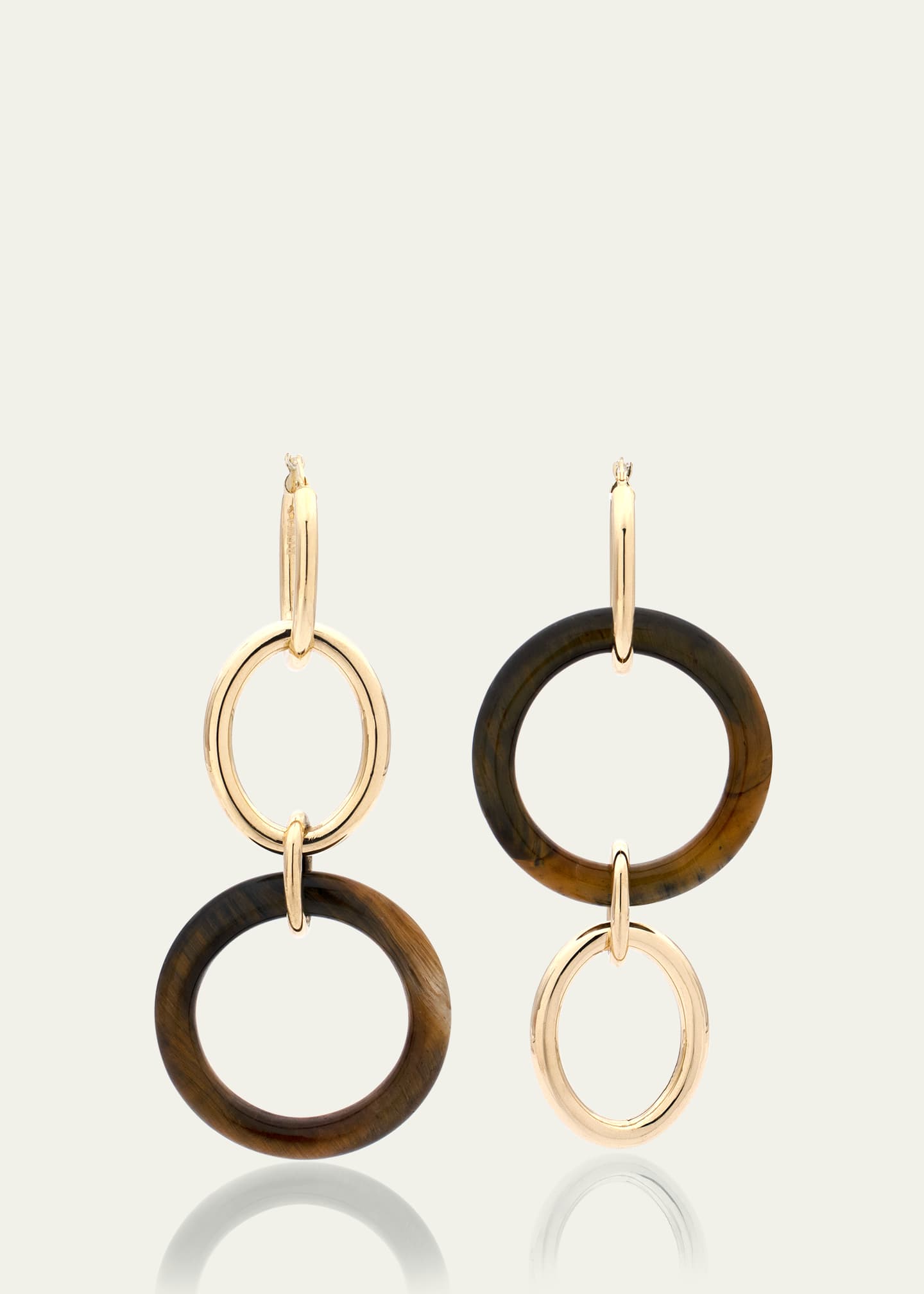 FARAONE MENNELLA by R.F.M.A.S. 18K Yellow Gold Large Tigers Eye Stella Earrings Image 3 of 4