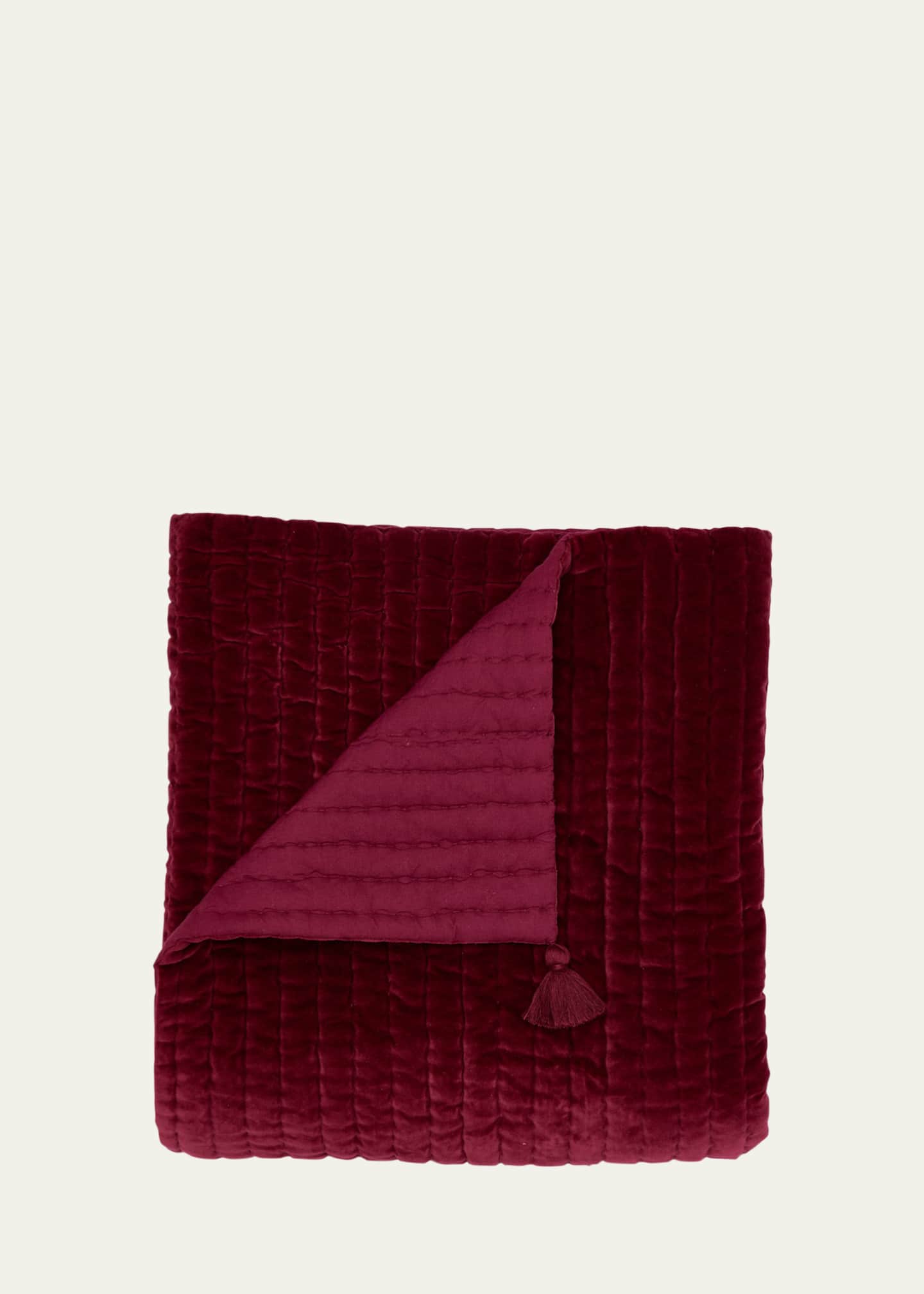 John Robshaw Quilted Velvet Throw, 50" x 70" Bergdorf Goodman