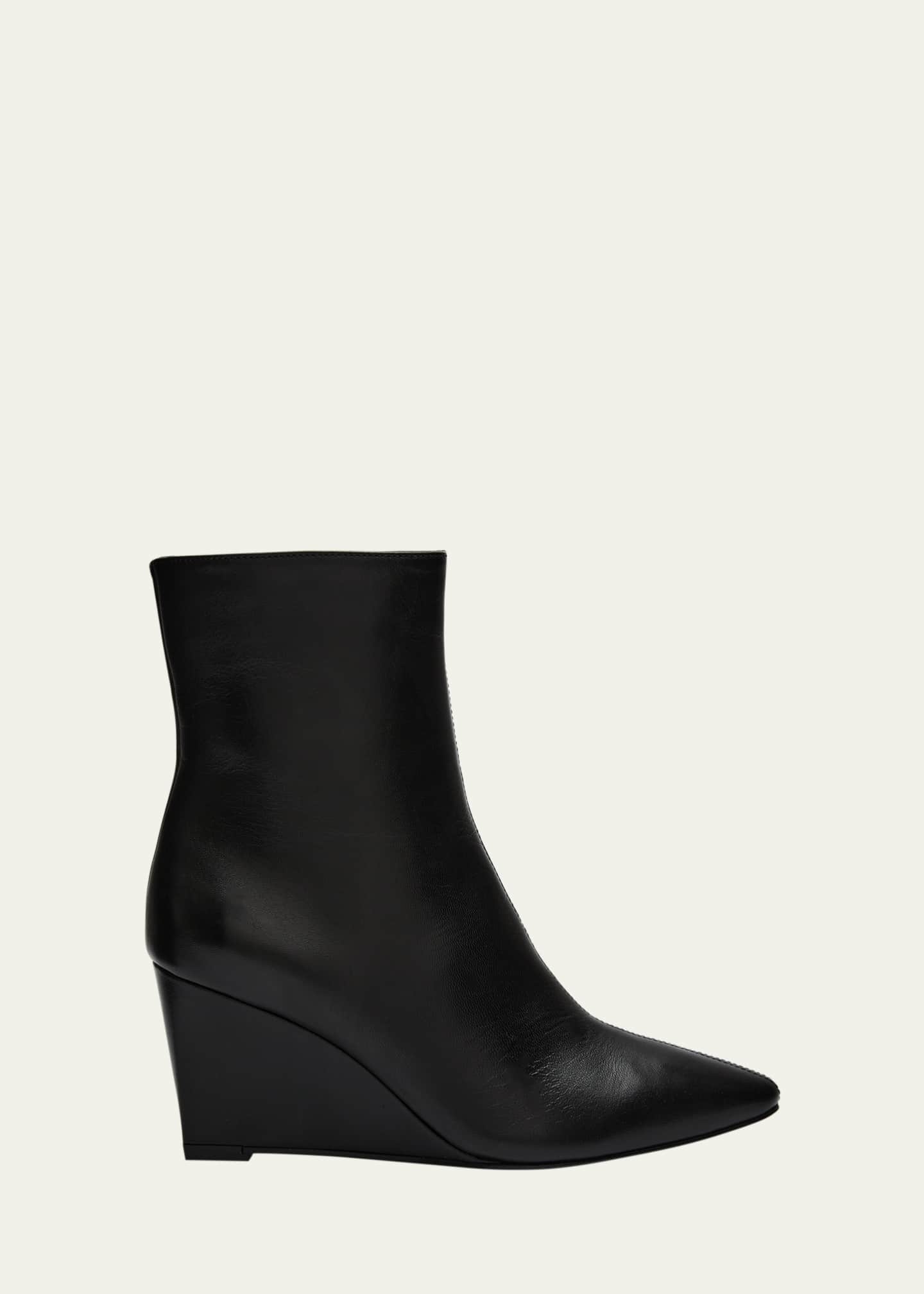 Leather wedge bootie discount