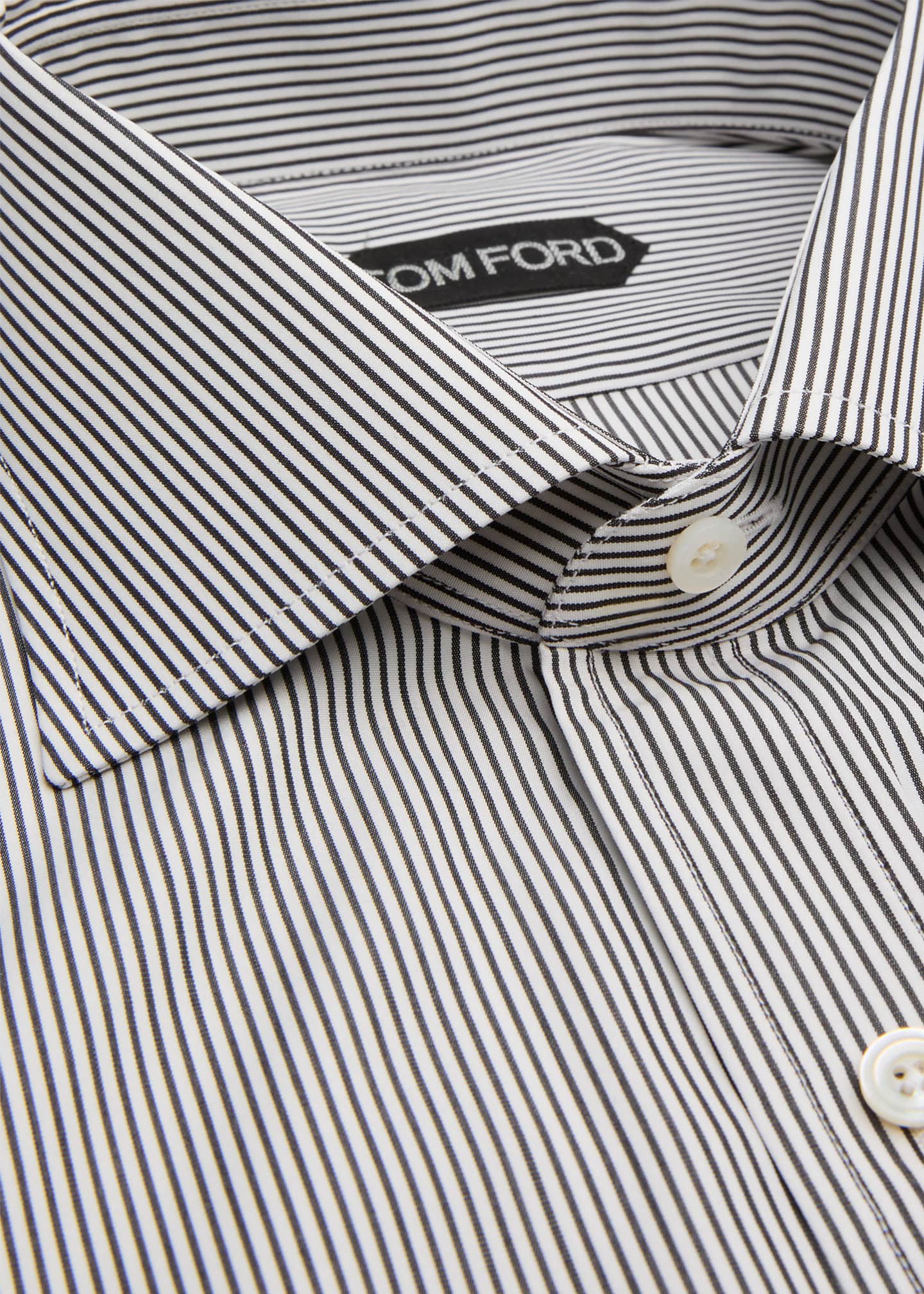 TOM FORD Men's Cotton Pinstripe Dress Shirt Image 2 of 2