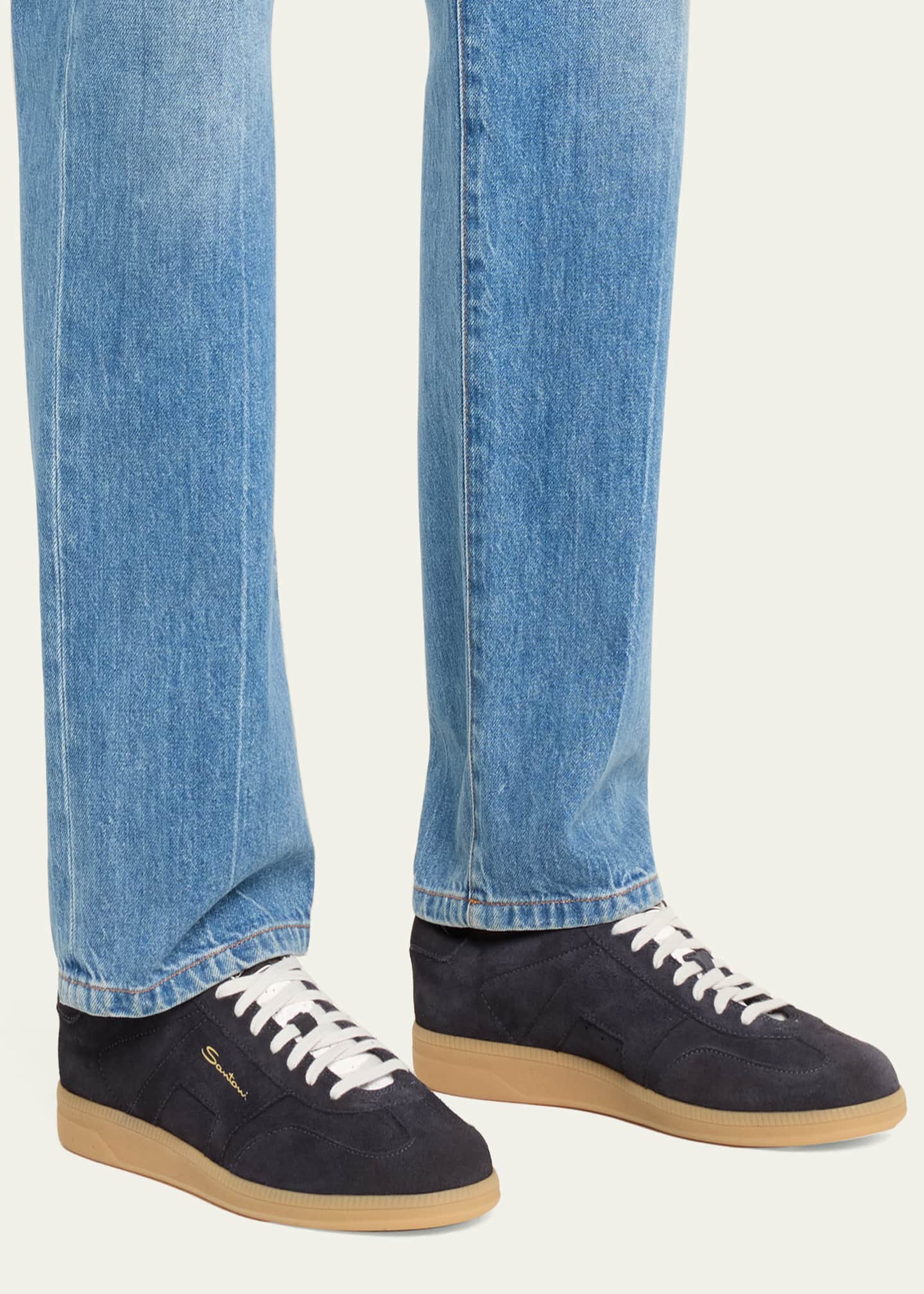 Santoni Men s DBS Suede Low Top Sneakers