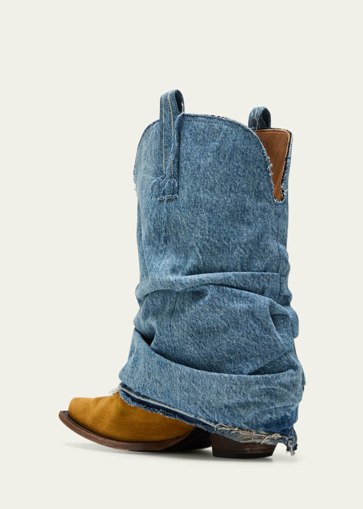 R13 denim cheap cowboy boots