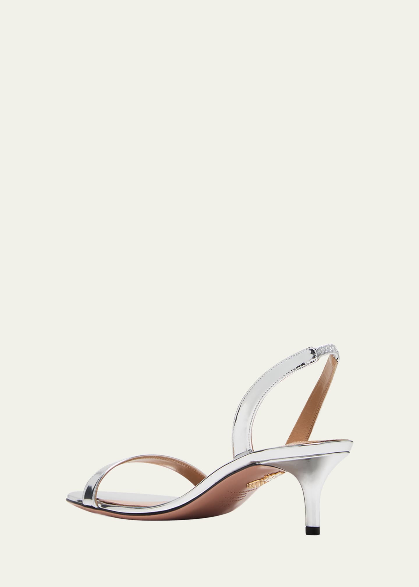 Aquazzura So Nude Metallic Halter Sandals Image 4 of 5