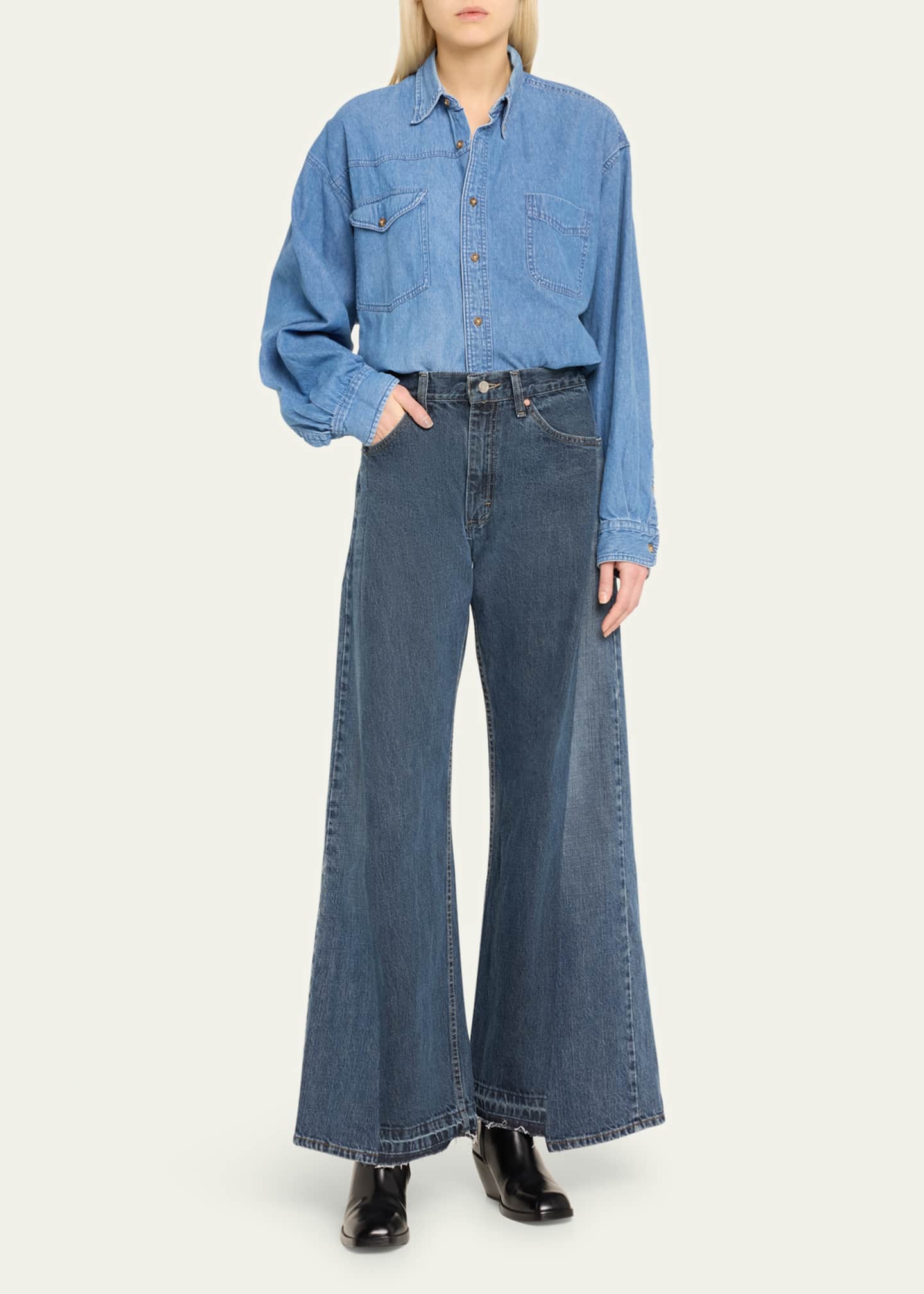 E.L.V Denim Freya Slouchy Wide-Leg Jeans Image 2 of 5