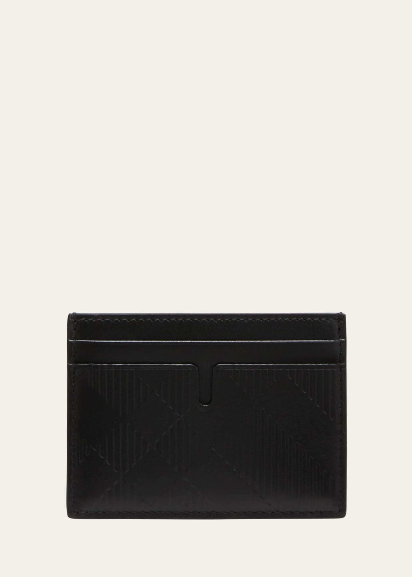 Burberry Men s Sandon Embossed Check Leather Card Holder Bergdorf Goodman