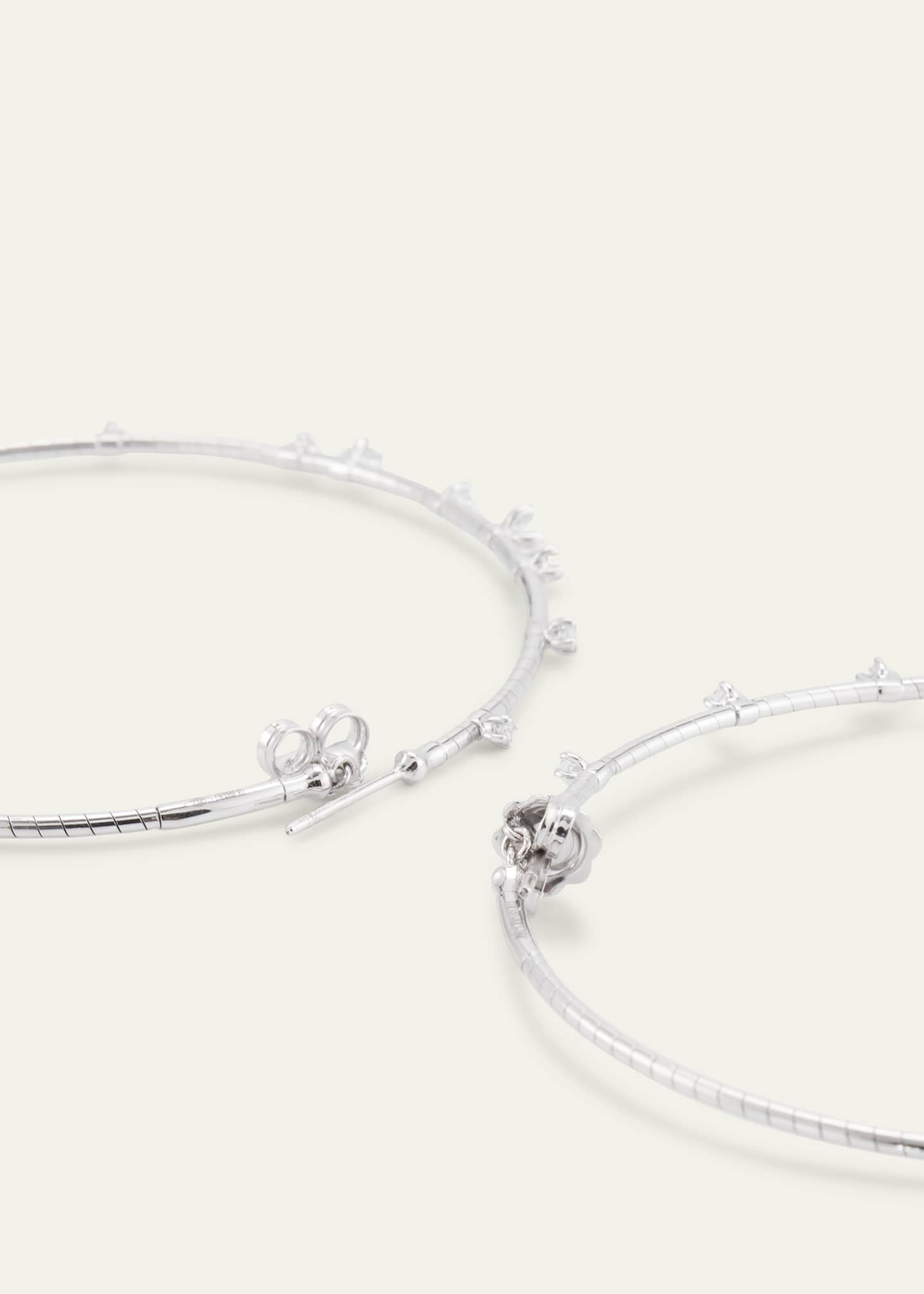 Mattia Cielo 18K White Gold 60mm Diamond Hoop Earrings Image 4 of 4