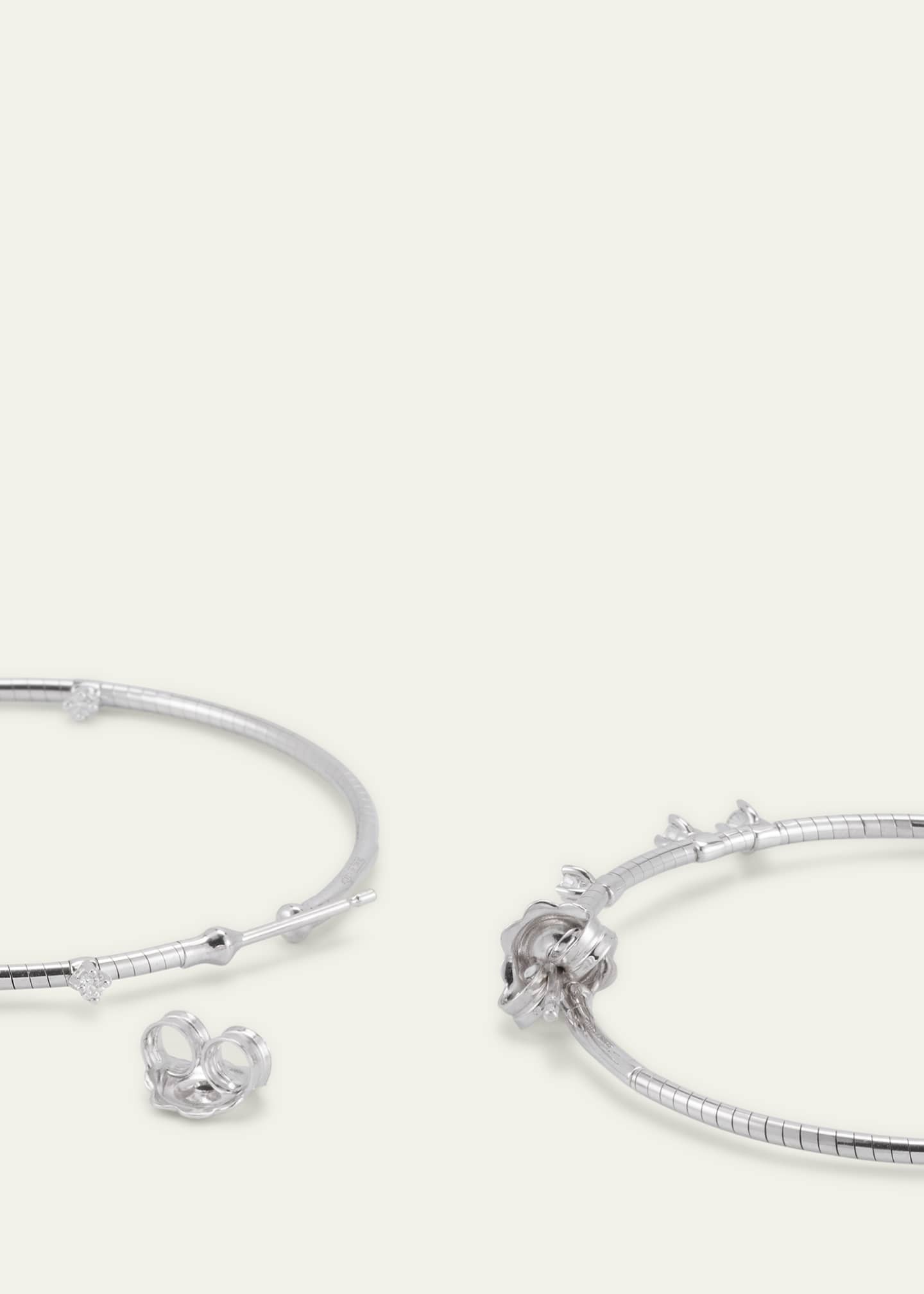 Mattia Cielo 18K White Gold 40mm Diamond Hoop Earrings Image 4 of 4