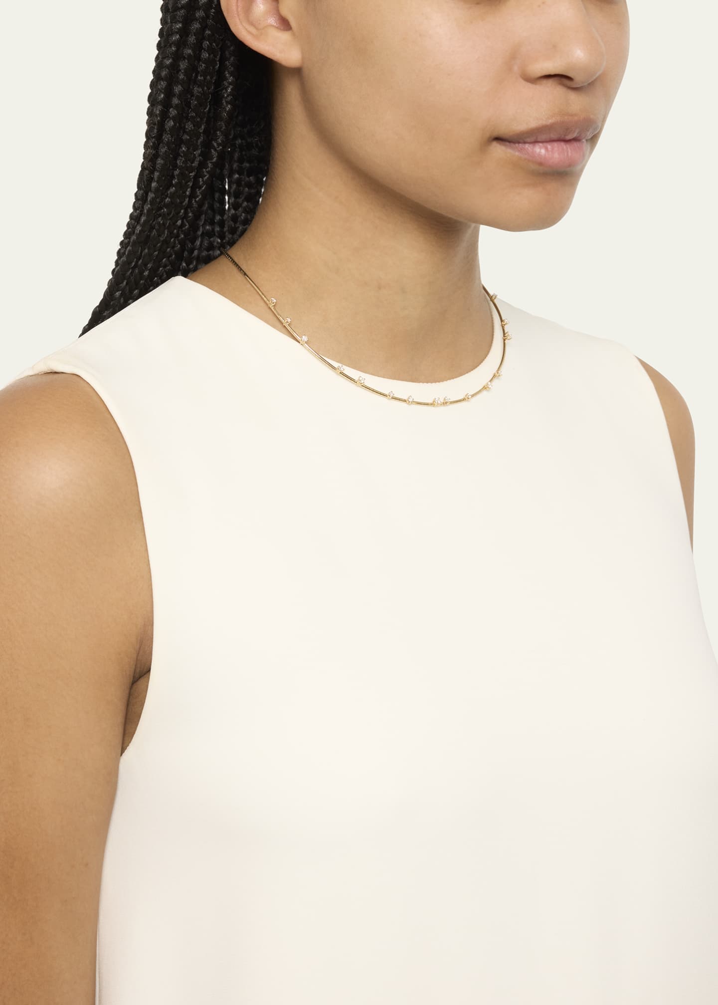 Mattia Cielo 18K Yellow Gold and Diamond Collar Necklace Image 2 of 4