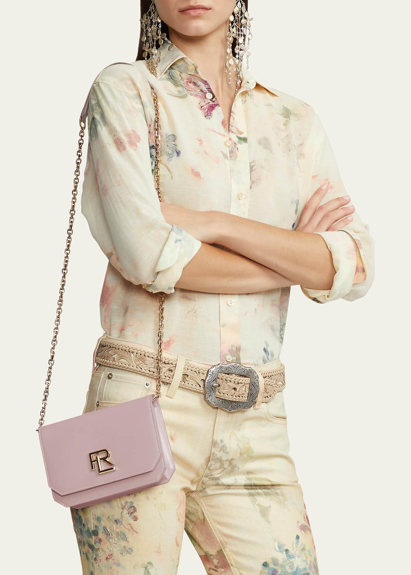 Ralph Lauren Collection RL 888 Mini Leather Chain Crossbody Bag