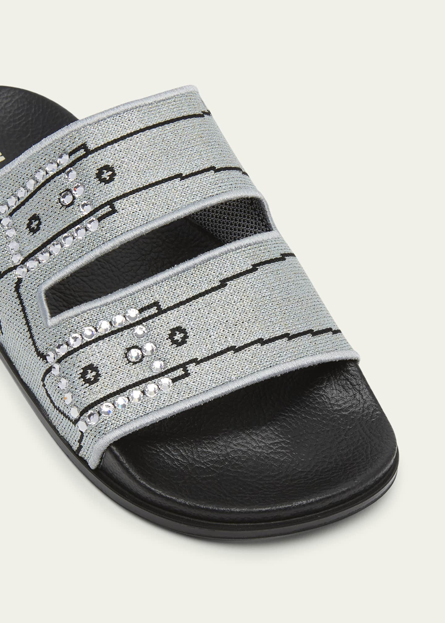 Embroidered shop slide sandals