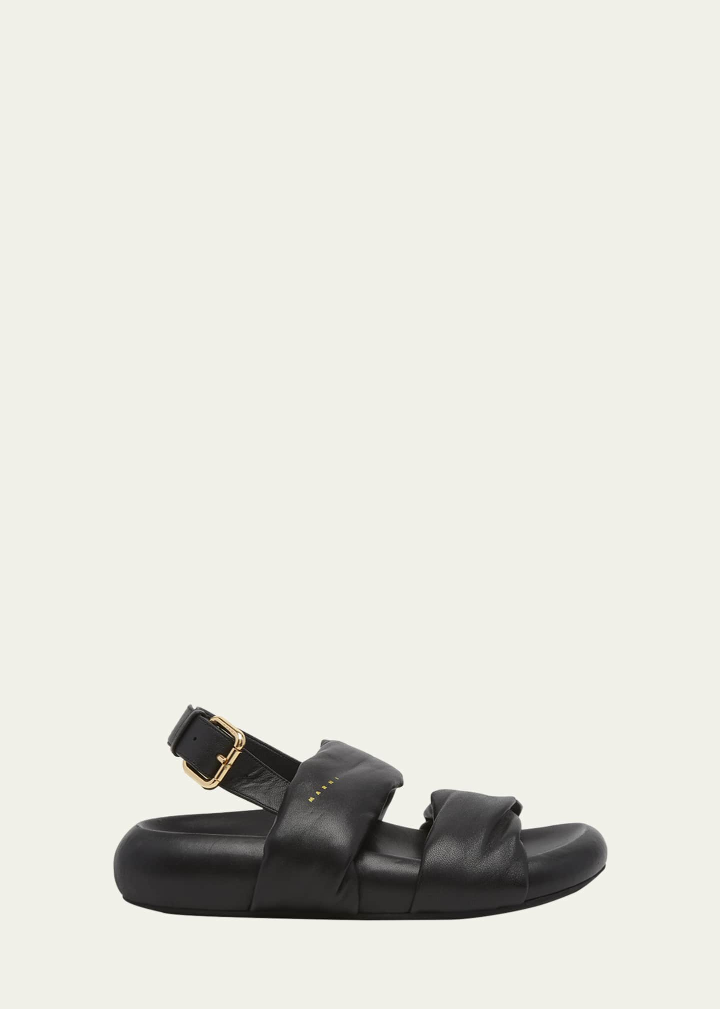 Marni Leather Dual-Band Slingback Sandals - Bergdorf Goodman