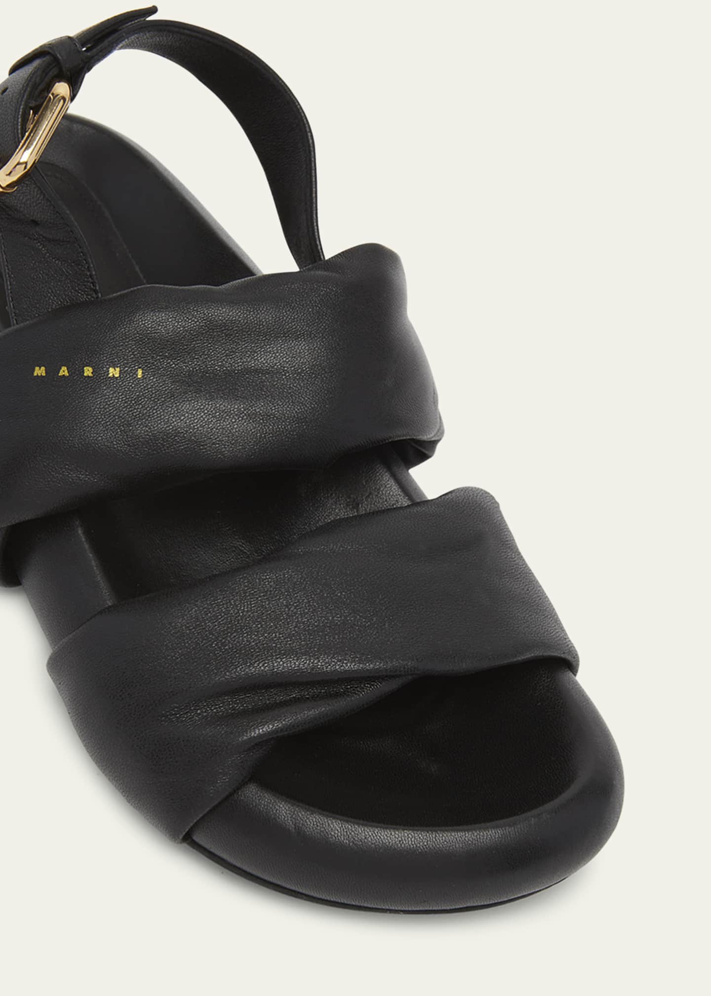 Marni Leather Dual-Band Slingback Sandals - Bergdorf Goodman
