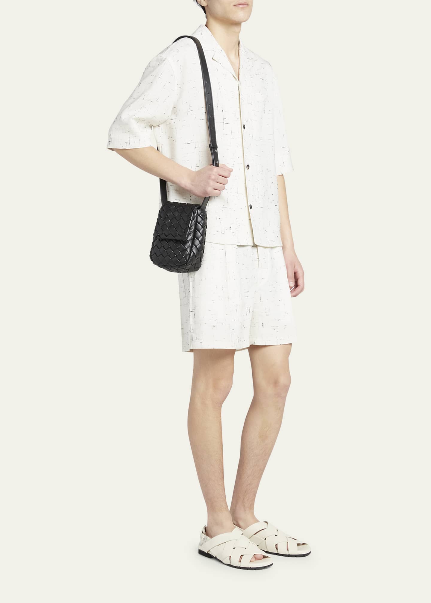 Bottega Veneta Men's Mini Padded Intrecciato Leather Crossbody Bag Image 5 of 5