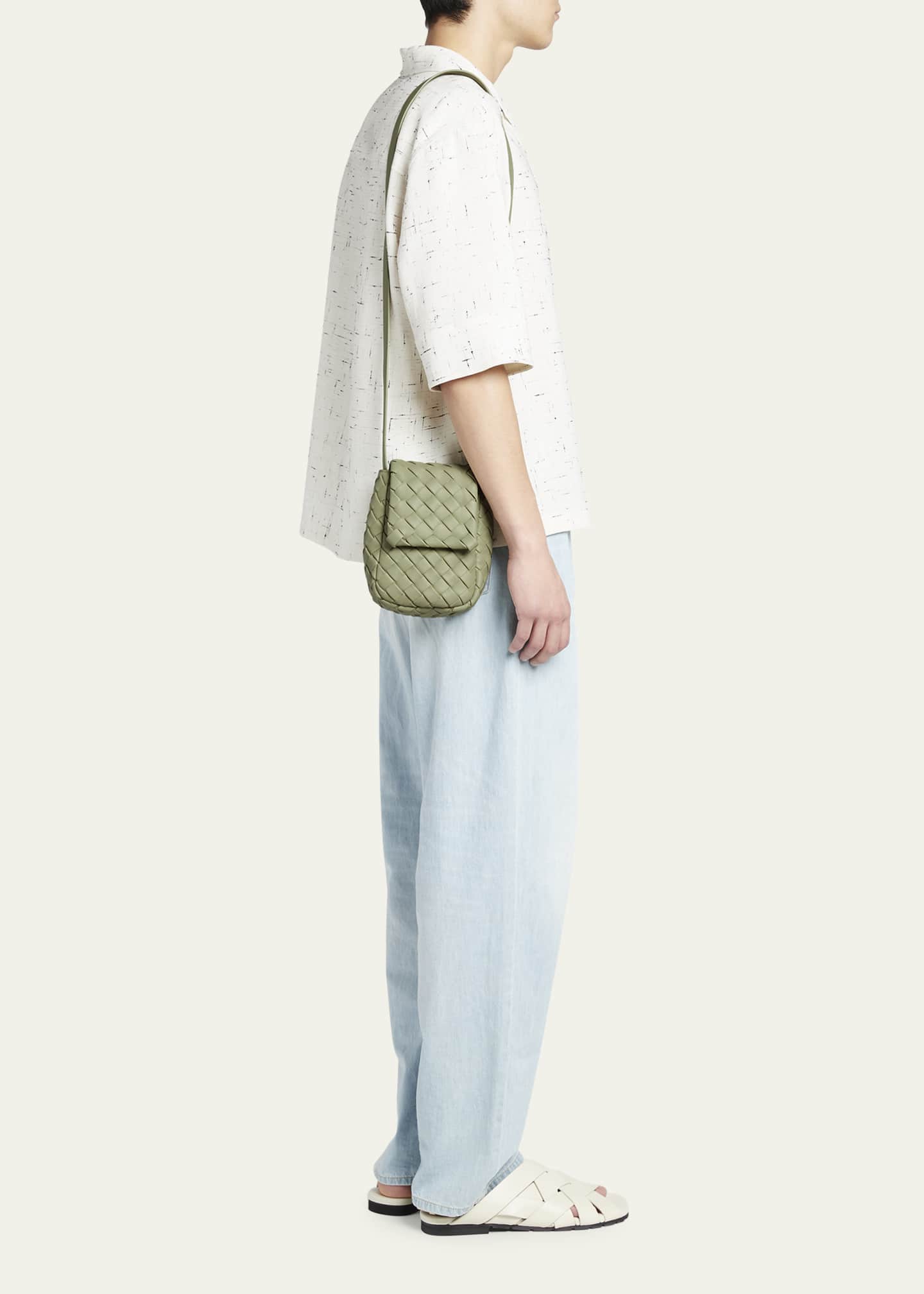 Bottega Veneta Men's Mini Padded Intrecciato Leather Crossbody Bag Image 5 of 5