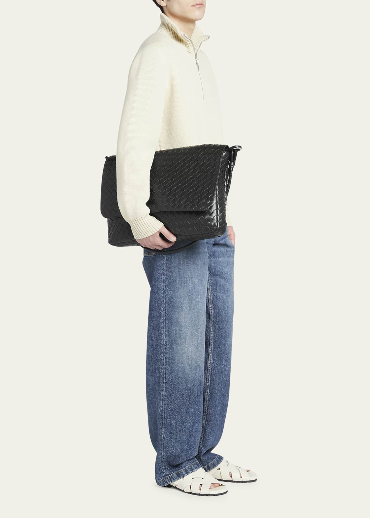 Mens messenger bag with handle top