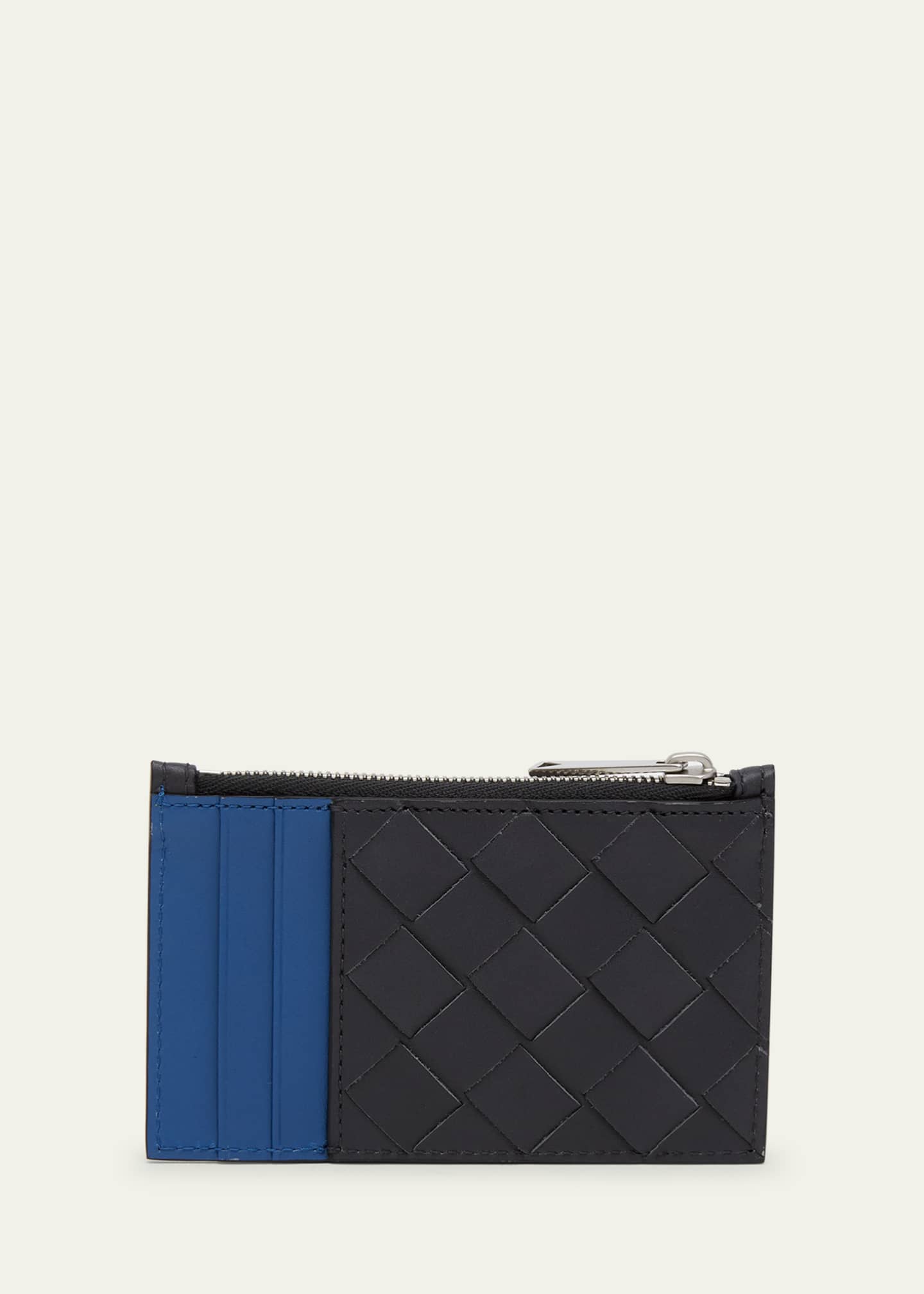 Bottega Veneta Men's Intrecciato 15 Bicolor Zip Card Case