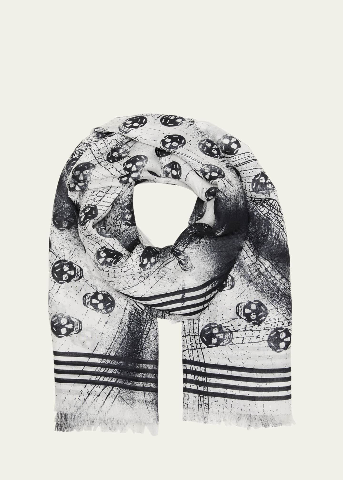 Alexander McQueen Men s Dragonfly Skull Biker Scarf Bergdorf Goodman