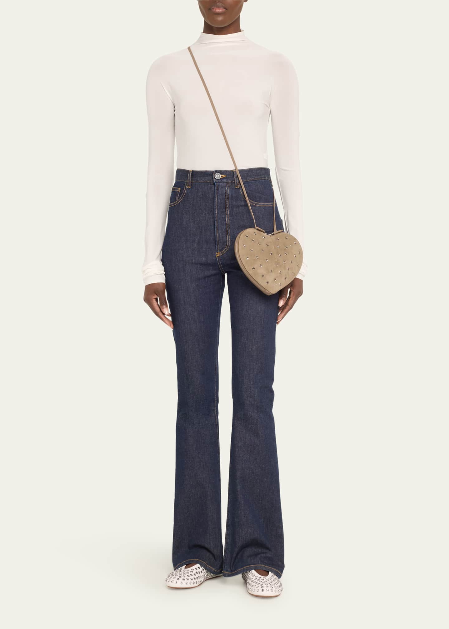 clear riveted crossbody bag | gold