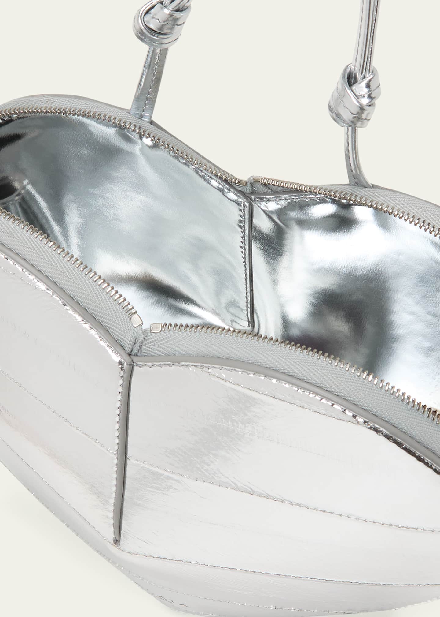 Silver metallic leather crossbody bag cheap