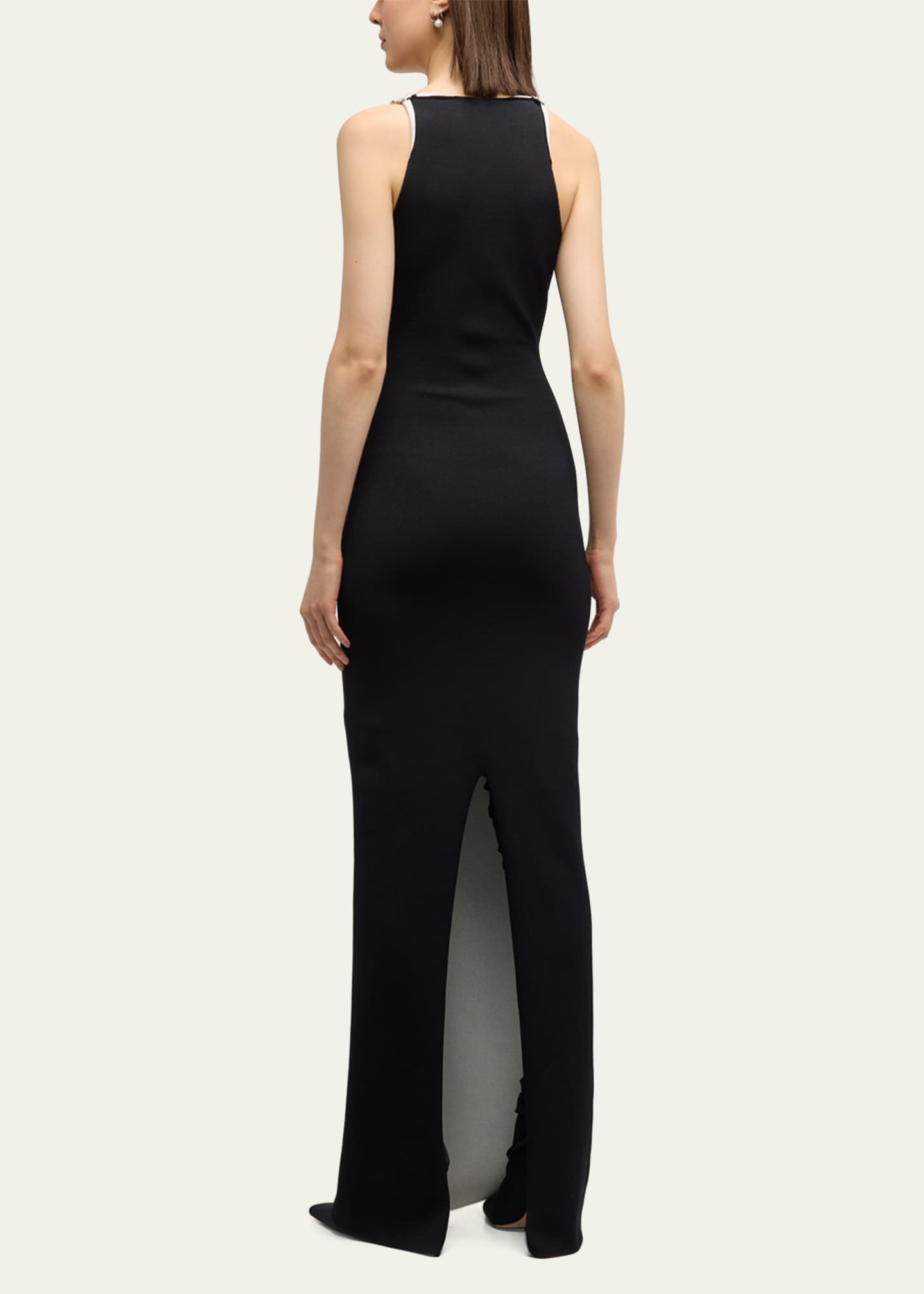 Brandon Maxwell Reversible Scoop-Neck Knit Dress with Hardware Detail ...