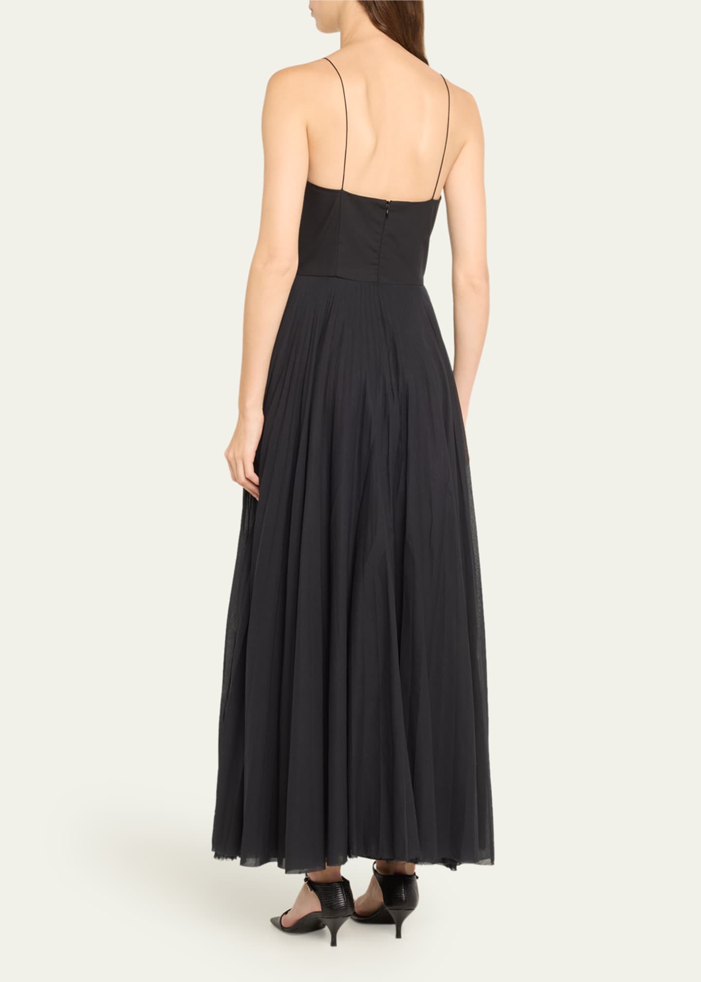 Brandon Maxwell Bralette-Style Maxi Dress with Pleated Skirt - Bergdorf ...