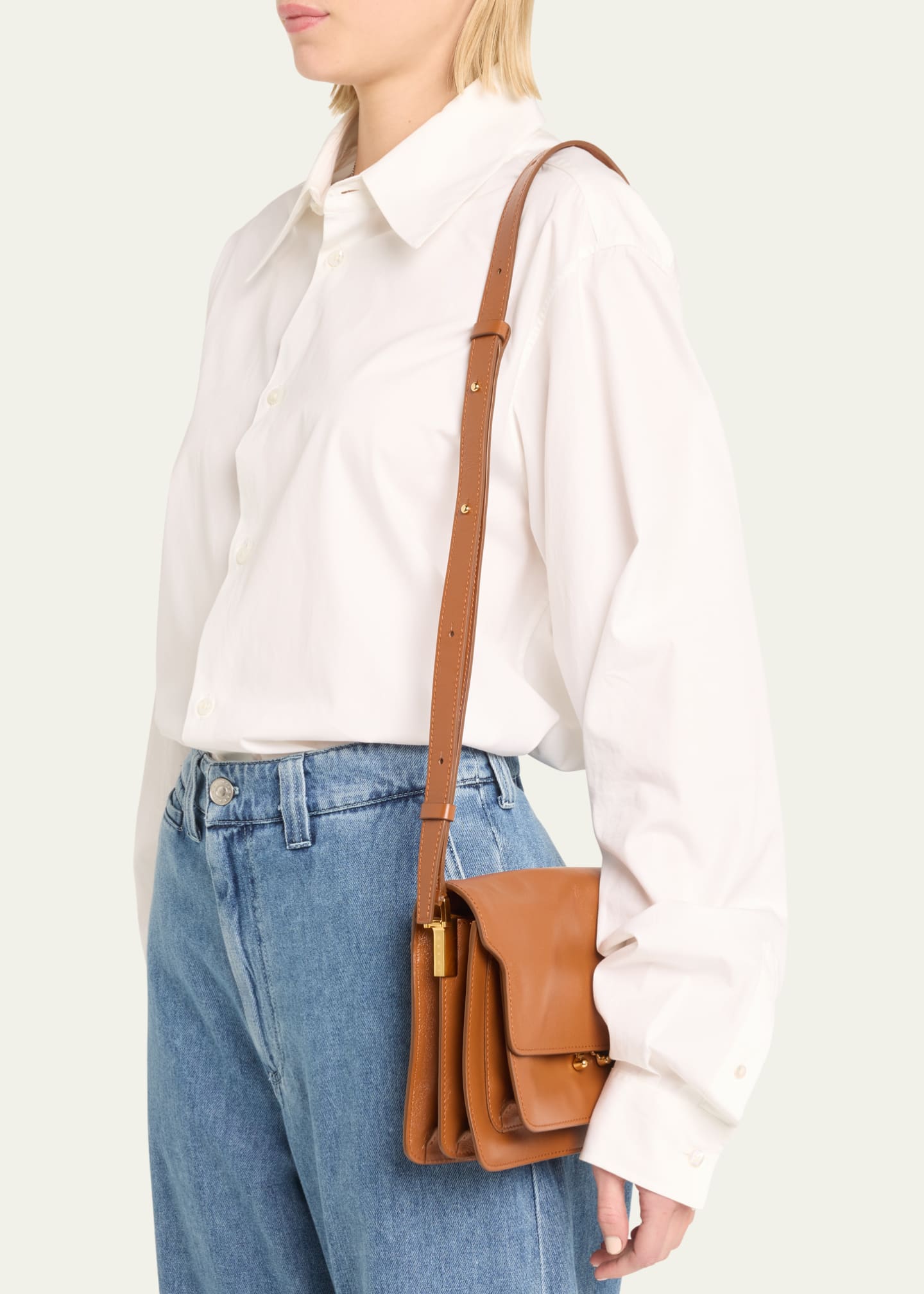 Marni Trunk Flap Leather Crossbody Bag Bergdorf Goodman