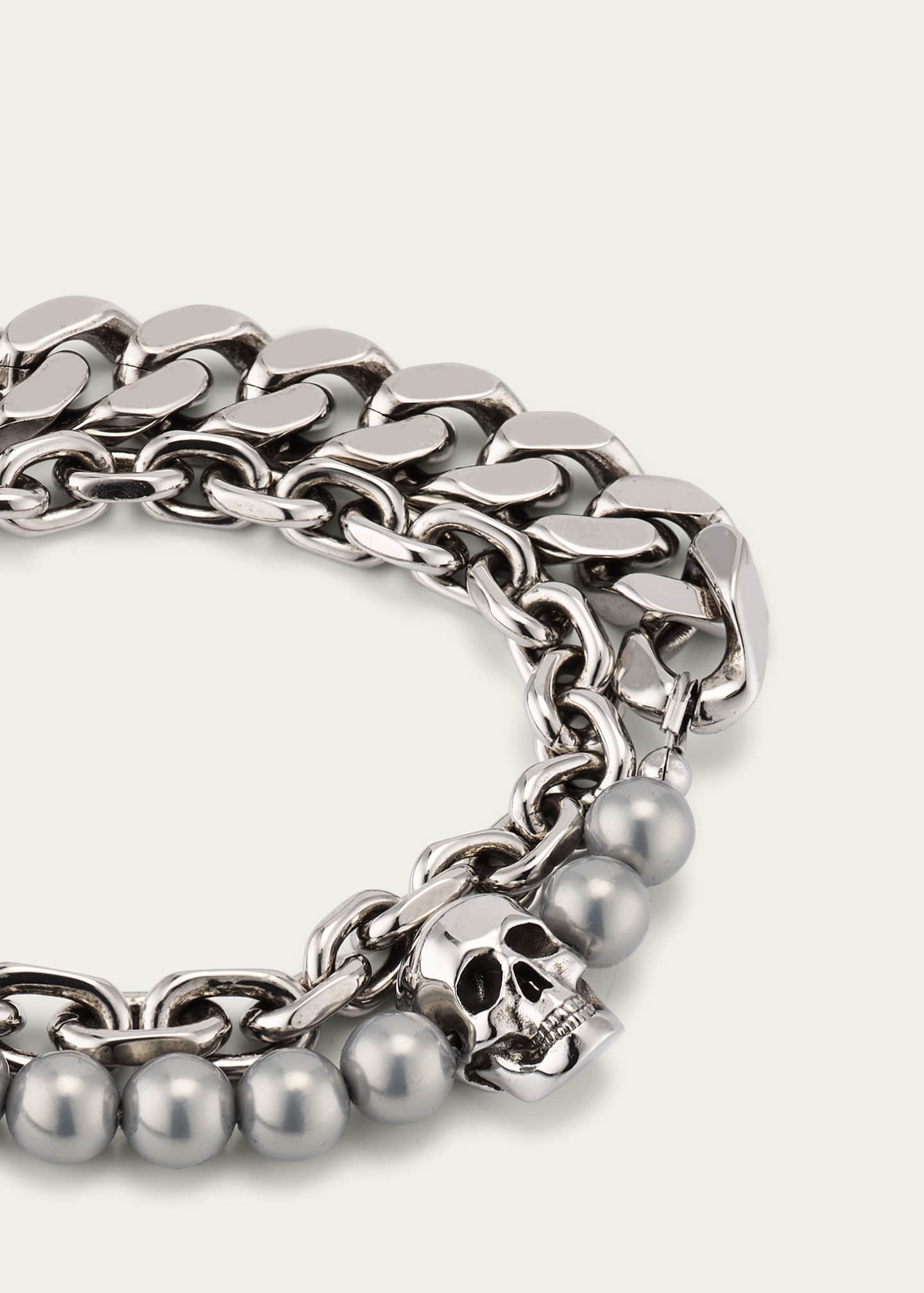 Pearl skull bracelet hot sale