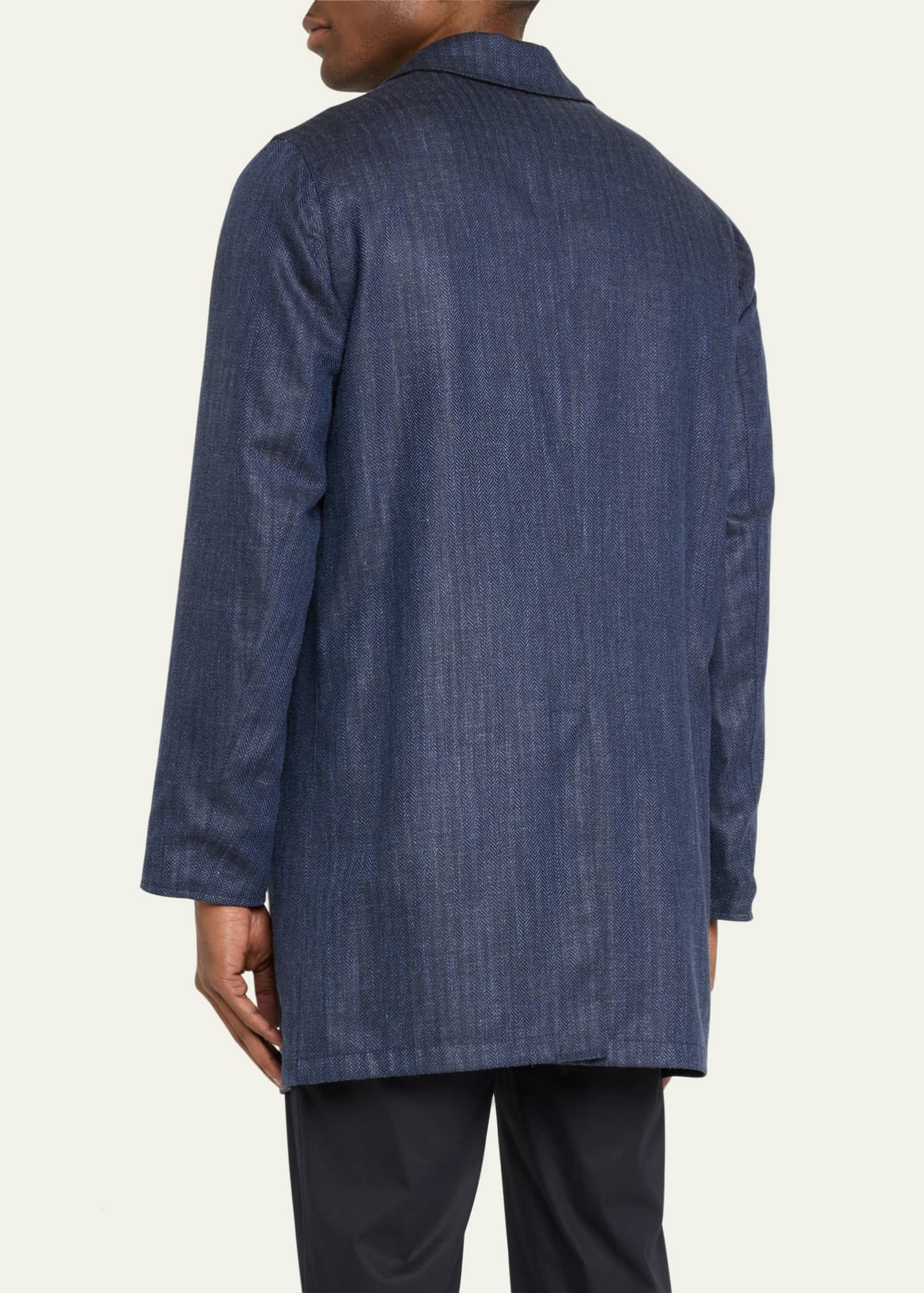 Kiton Men's Wool and Silk Raincoat Image 3 of 5
