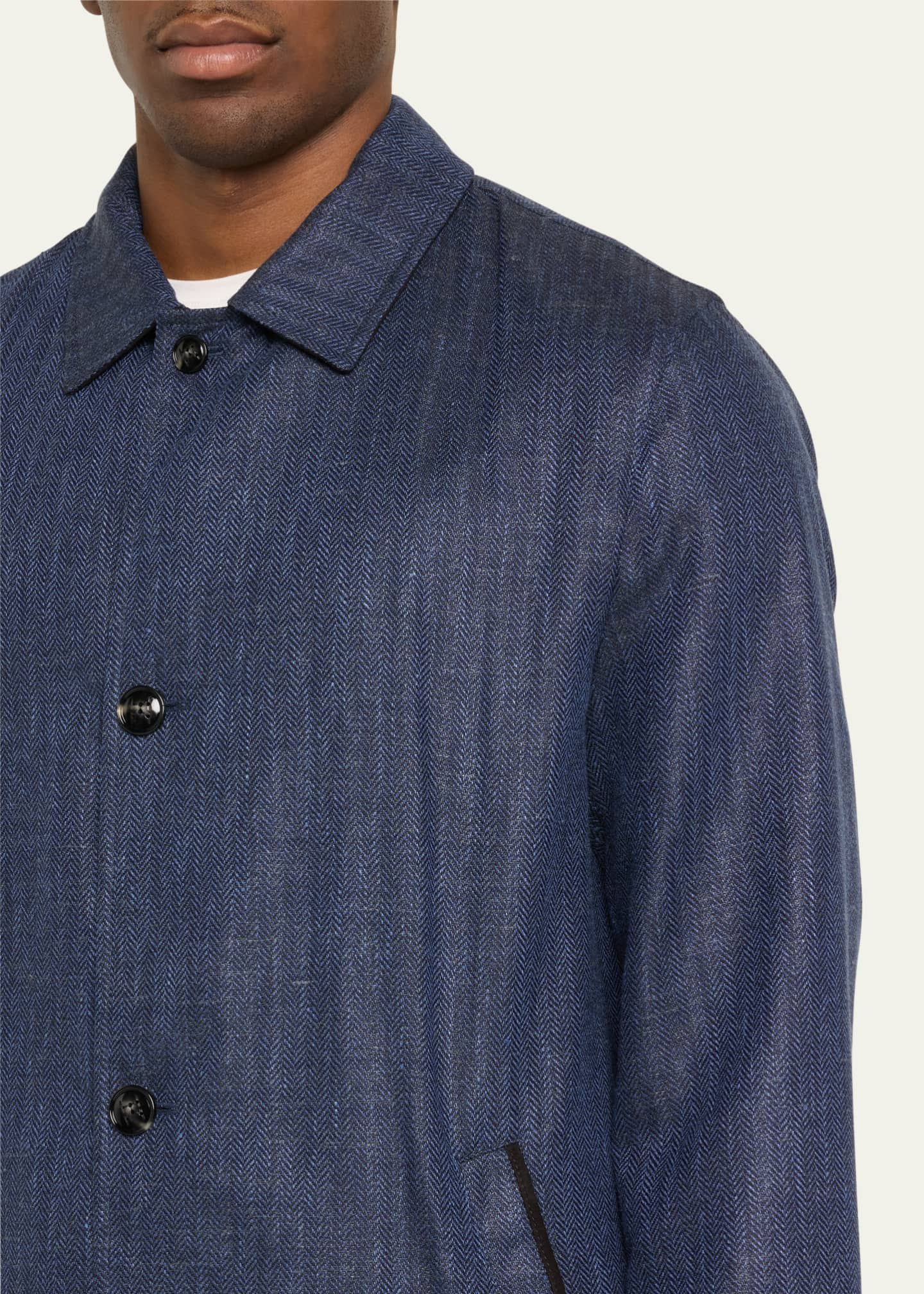 Kiton Men's Wool and Silk Raincoat Image 5 of 5