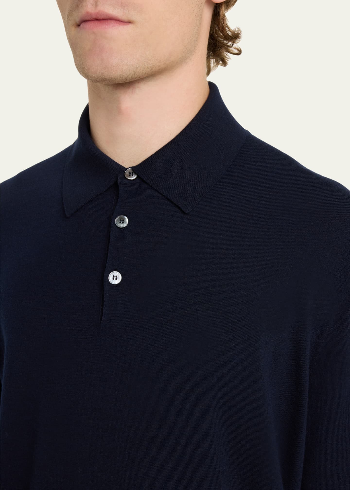 ZEGNA Men's 12milmil12 Wool Polo Sweater Image 5 of 5