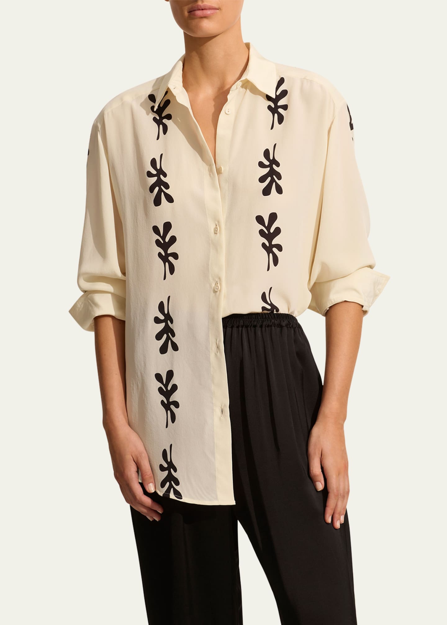 Matteau Fig Leaf Long-Sleeve Silk Shirt Image 4 of 4
