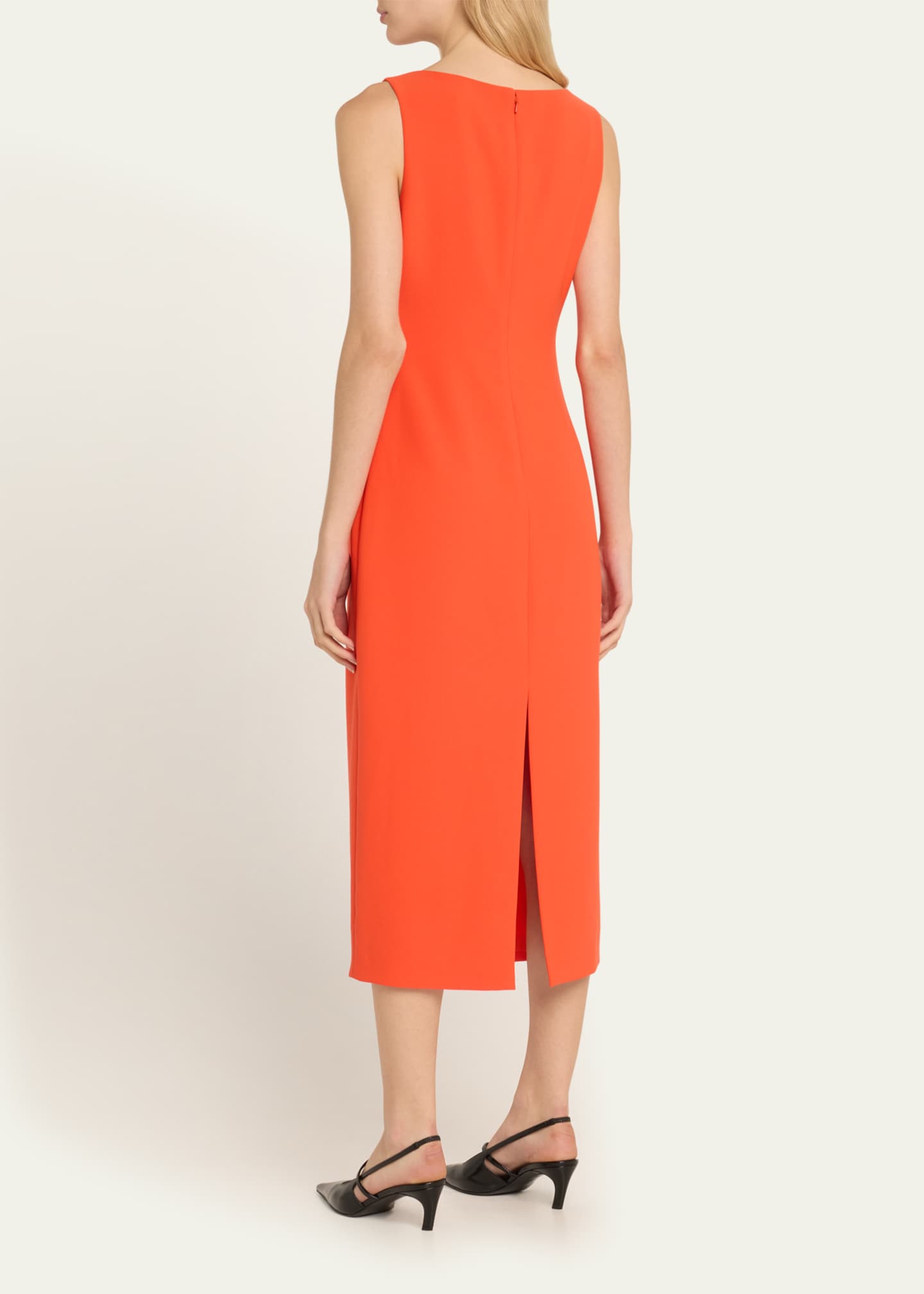 Brandon Maxwell Exclusive Draped Wool-Crepe Midi Dress