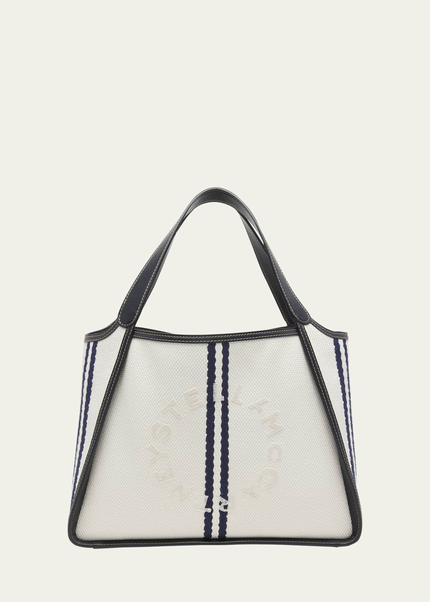 Stella McCartney Logo Striped Eco Canvas Tote Bag Bergdorf Goodman