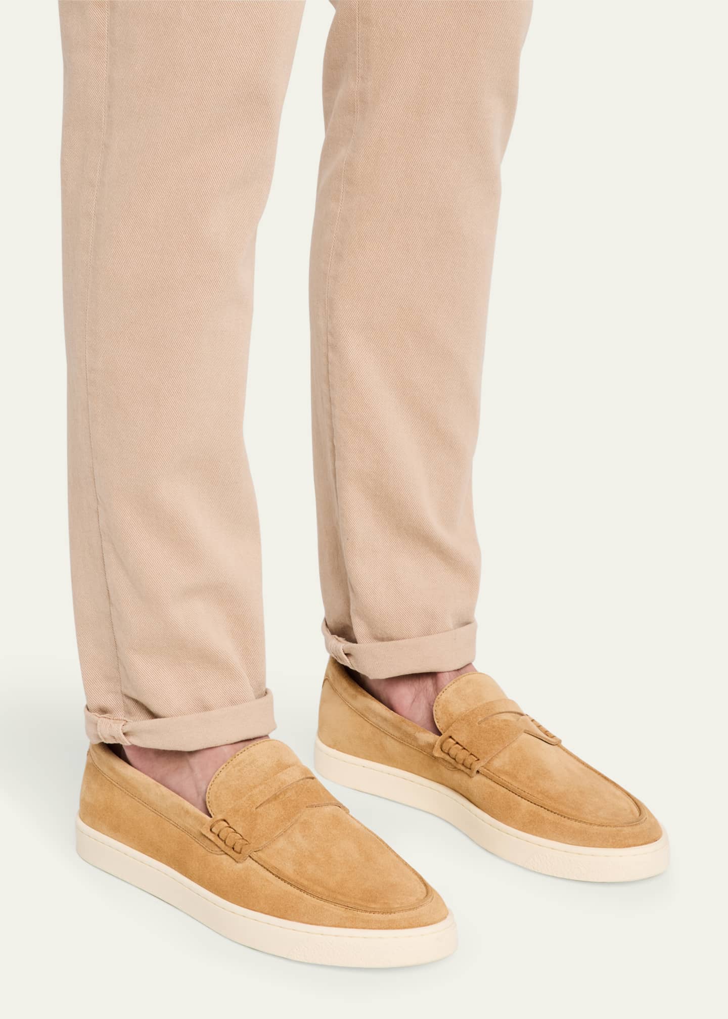 Brunello Cucinelli Men's Suede Moccasin Penny Loafers Image 2 of 6