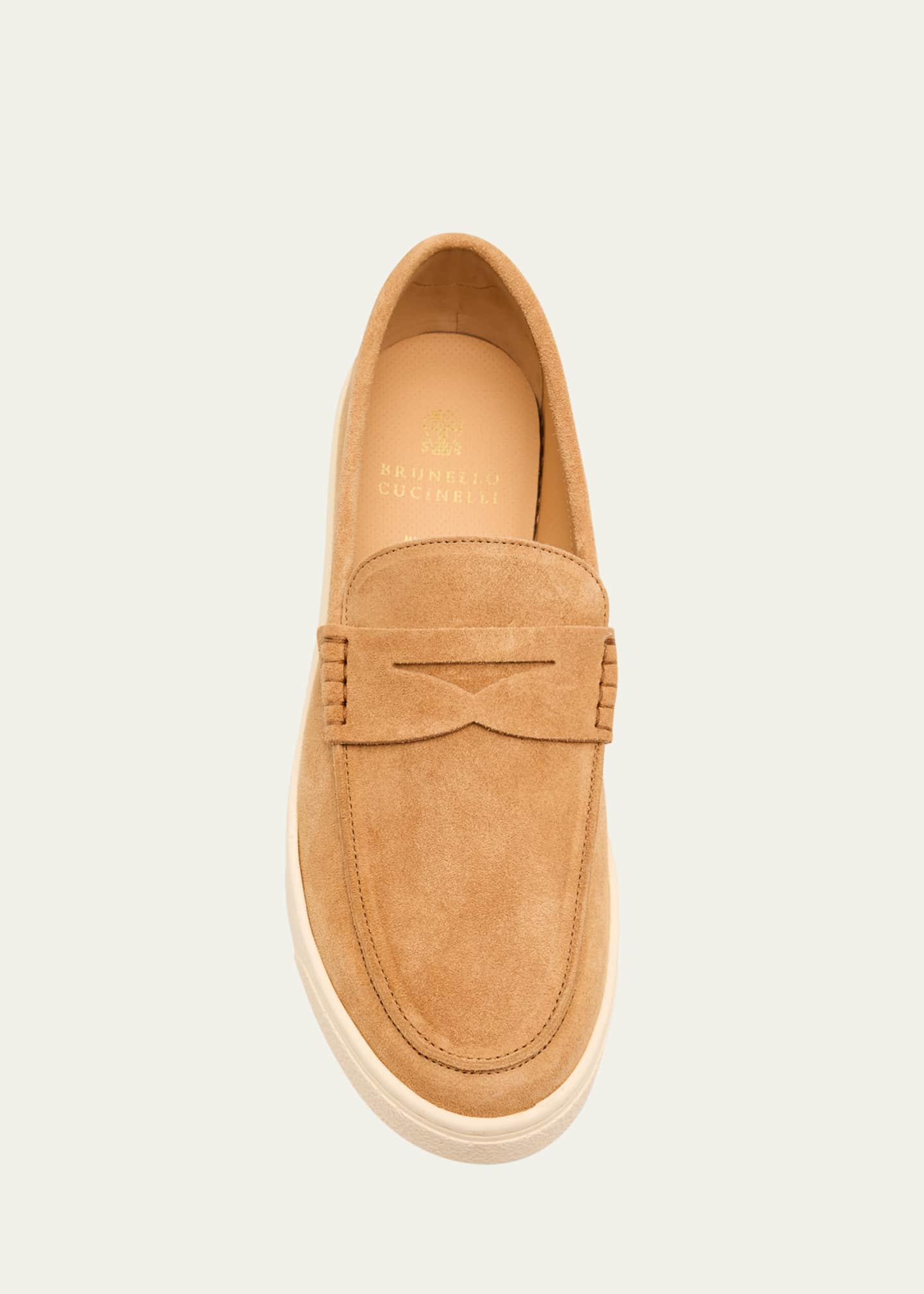 Brunello Cucinelli Men's Suede Moccasin Penny Loafers Image 6 of 6