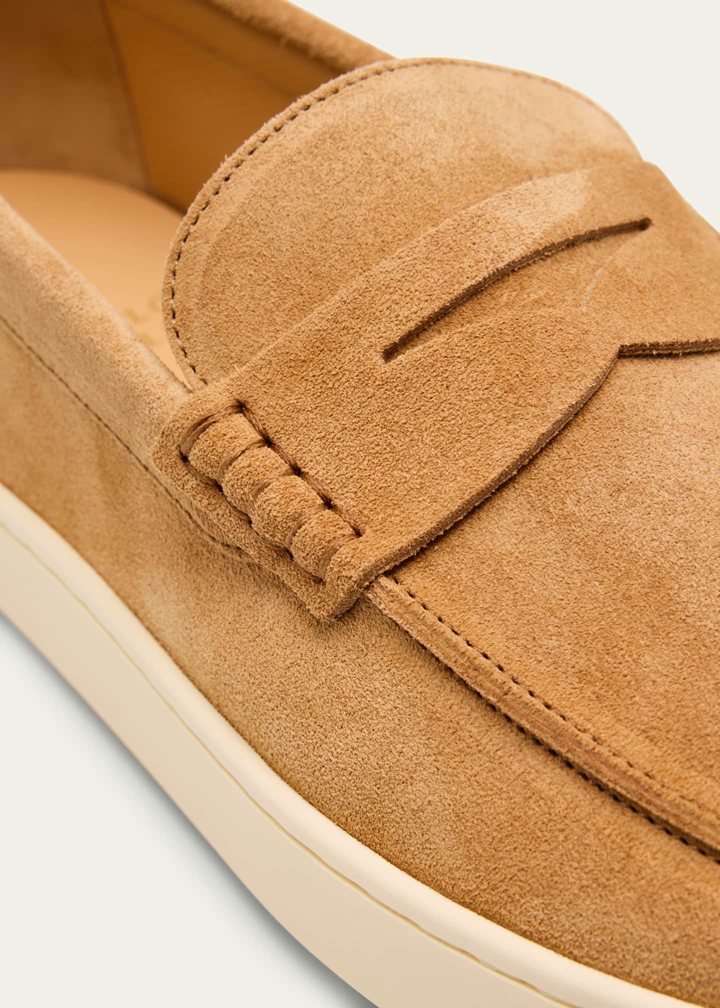 Brunello Cucinelli Men's Suede Moccasin Penny Loafers Image 5 of 6