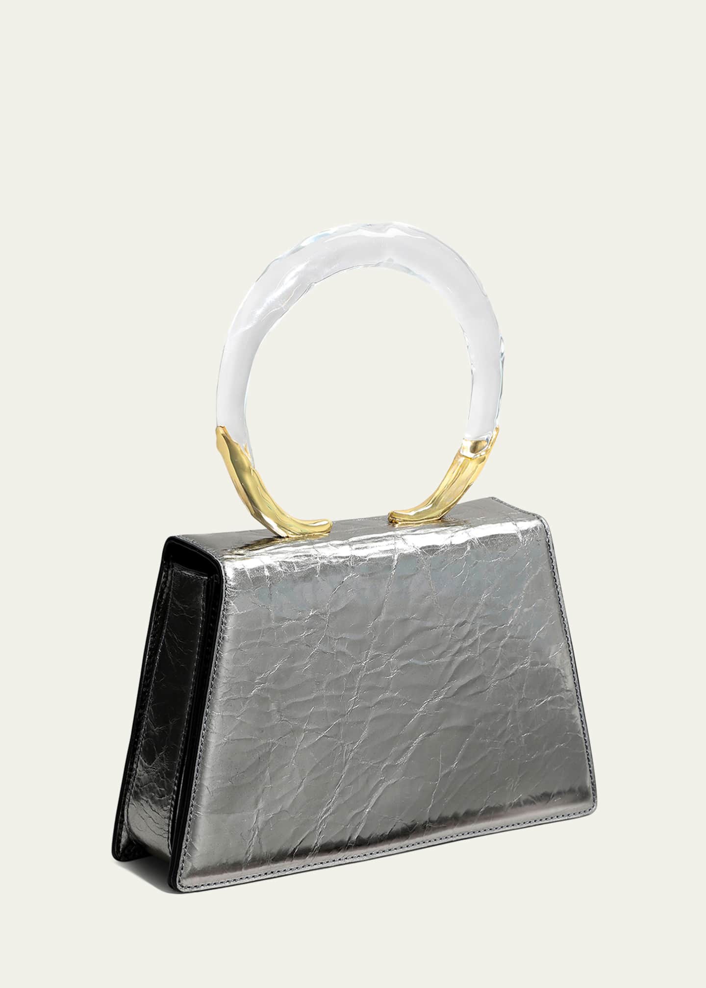 Alexis Bittar Quad Cracked Metallic Ring TopHandle Bag Bergdorf Goodman