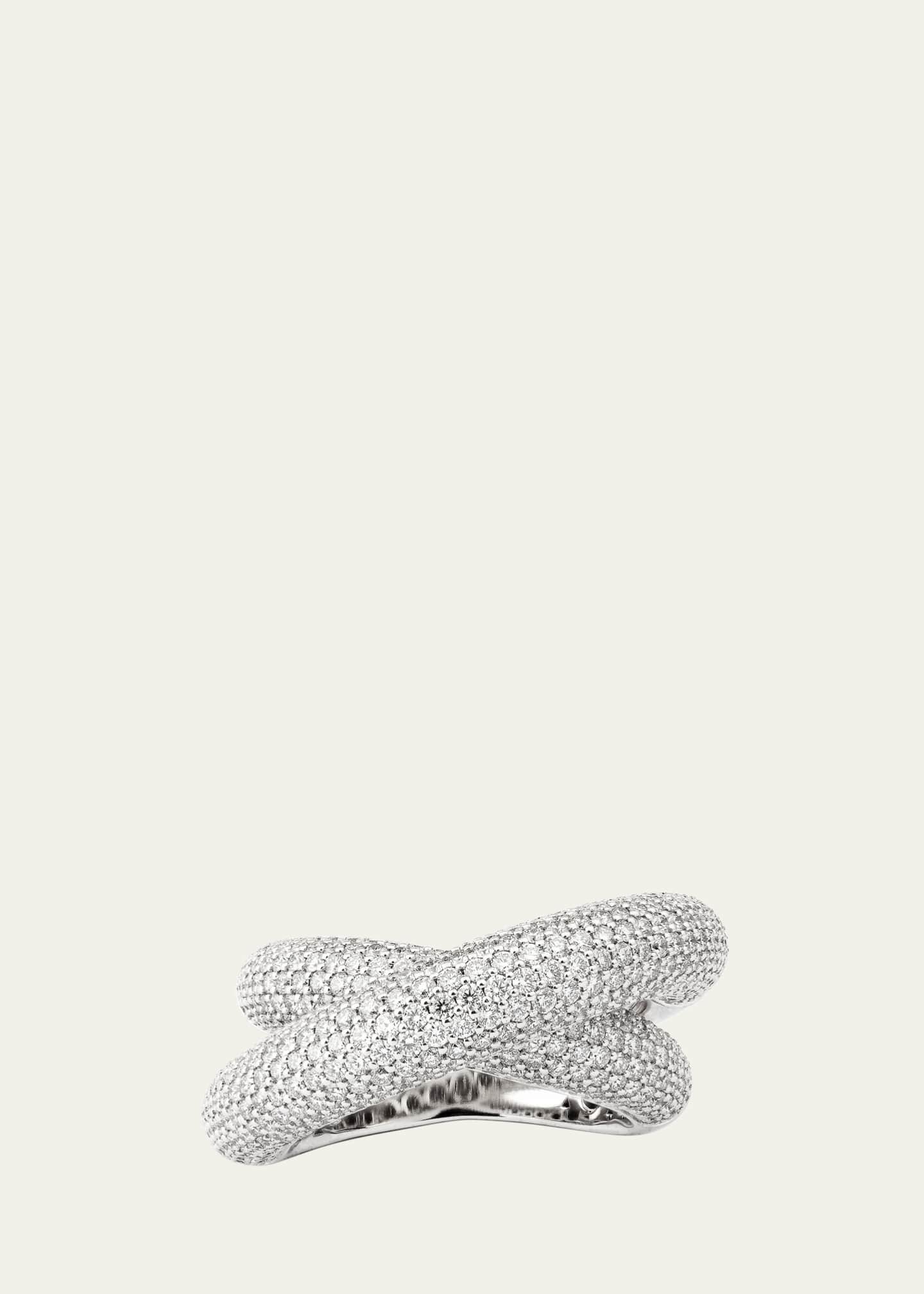 ENGELBERT 18K White Gold Infinity Loop Full Pave Statement Ring with Diamonds