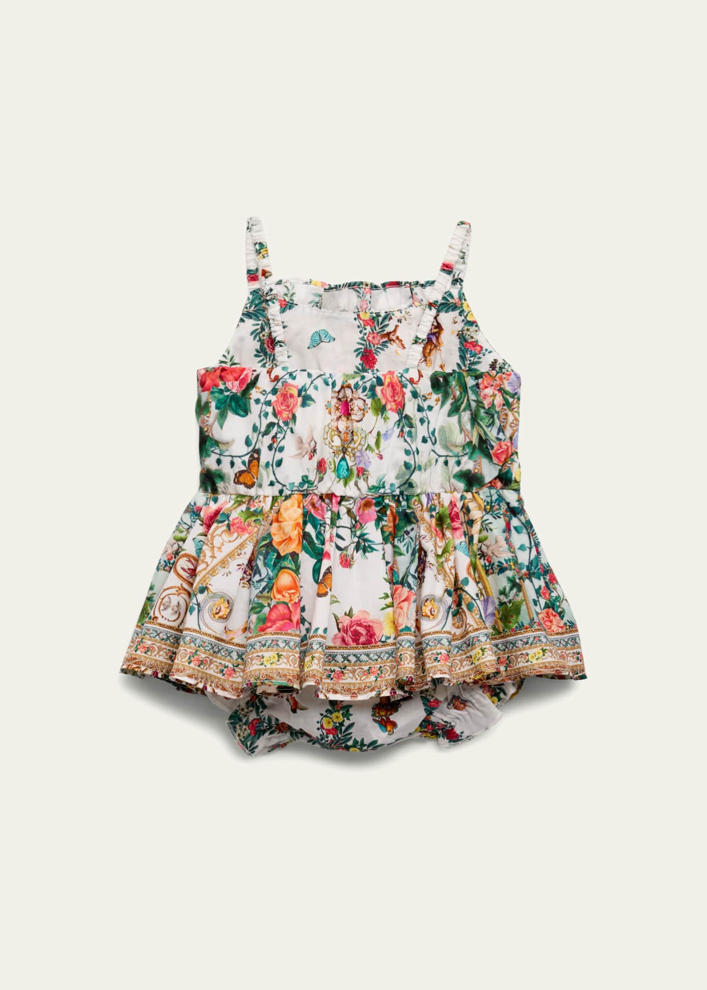 Camilla Girl's Floral Cotton Jump Dress, Size 3M-18M - Bergdorf Goodman