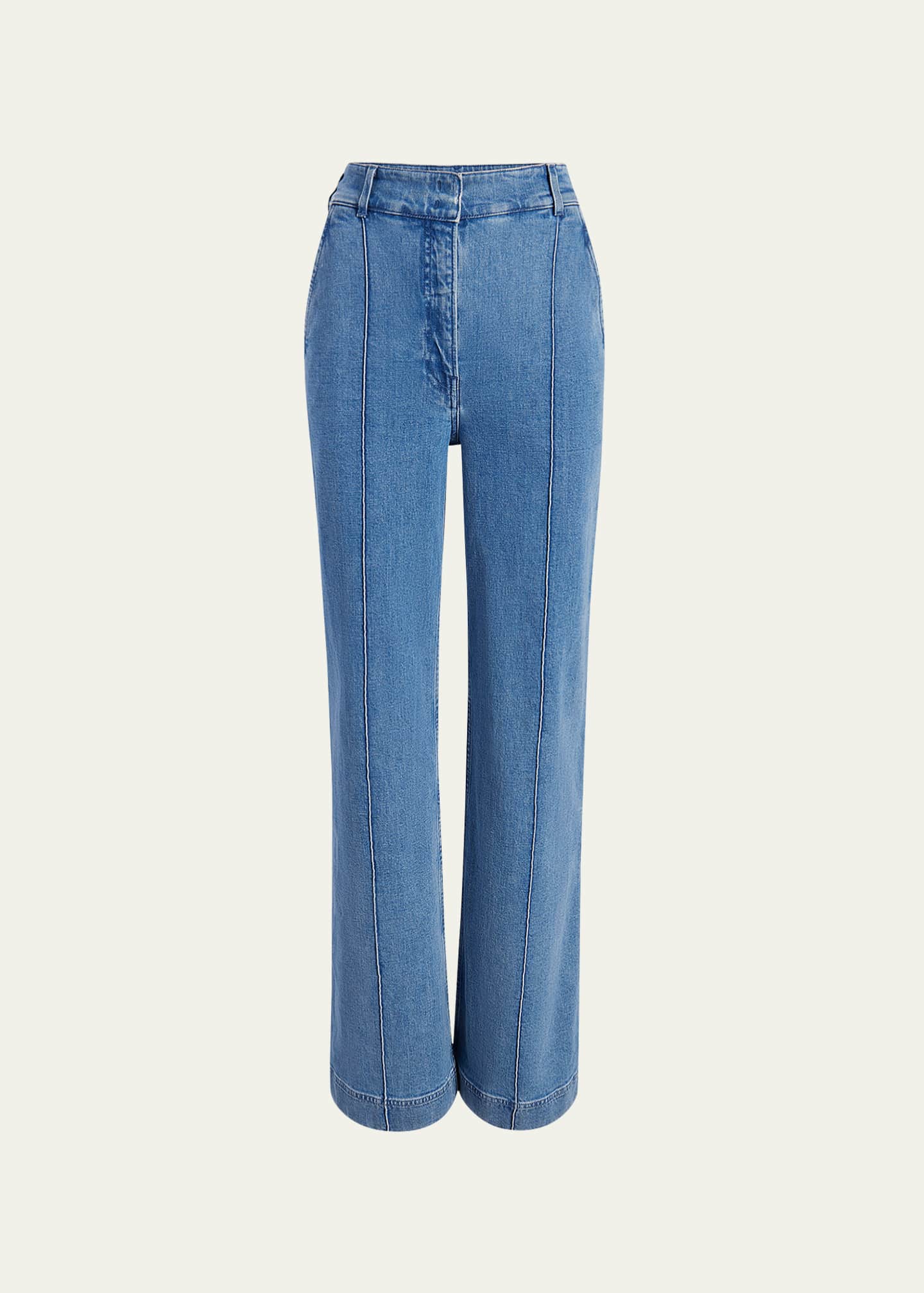 Another Tomorrow High-Waisted Wide Leg Denim Pants